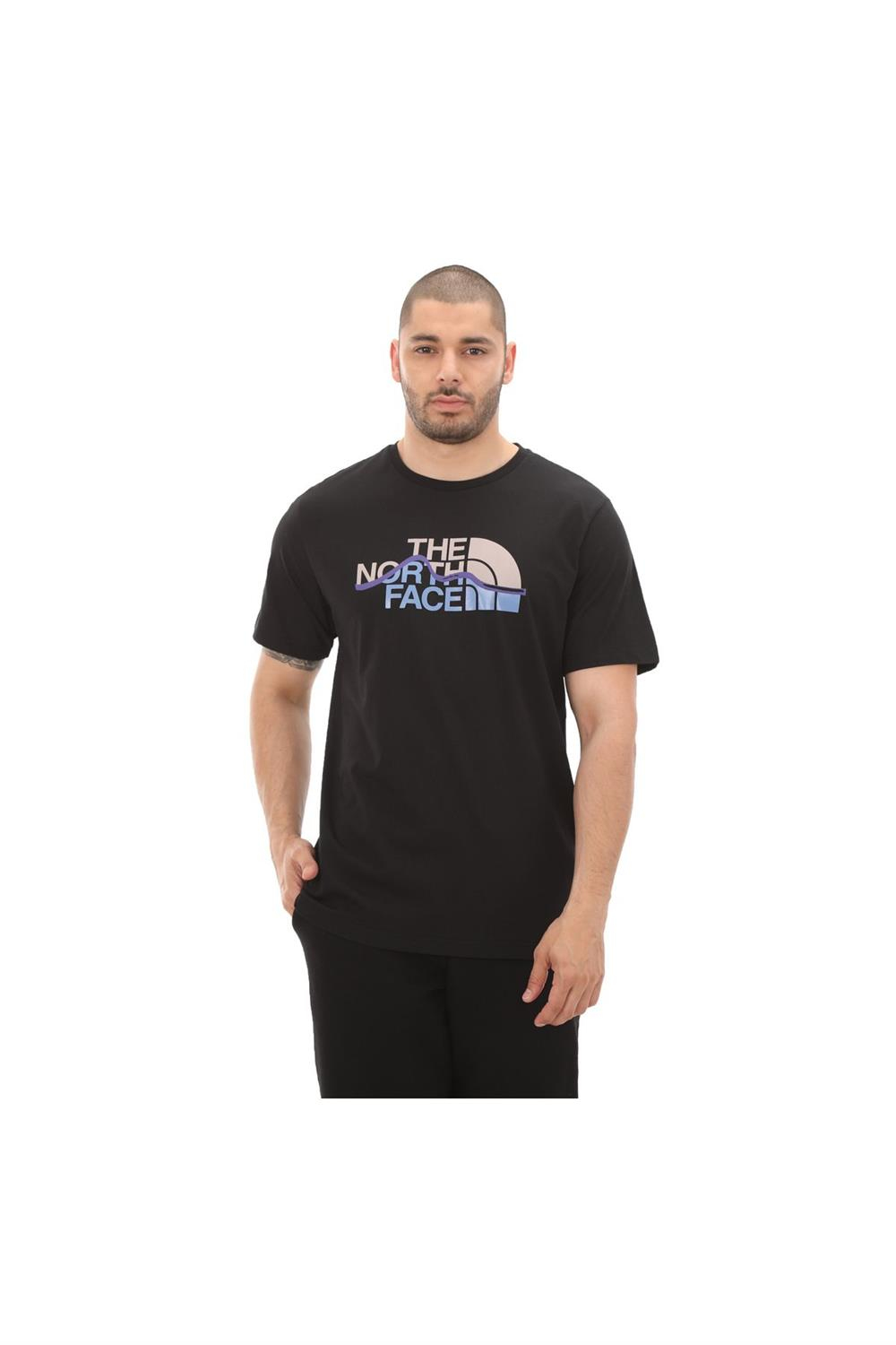 F0a87ntjk31-r M S-s Mountaın Lıne Tee Erkek T-shirt Siyah