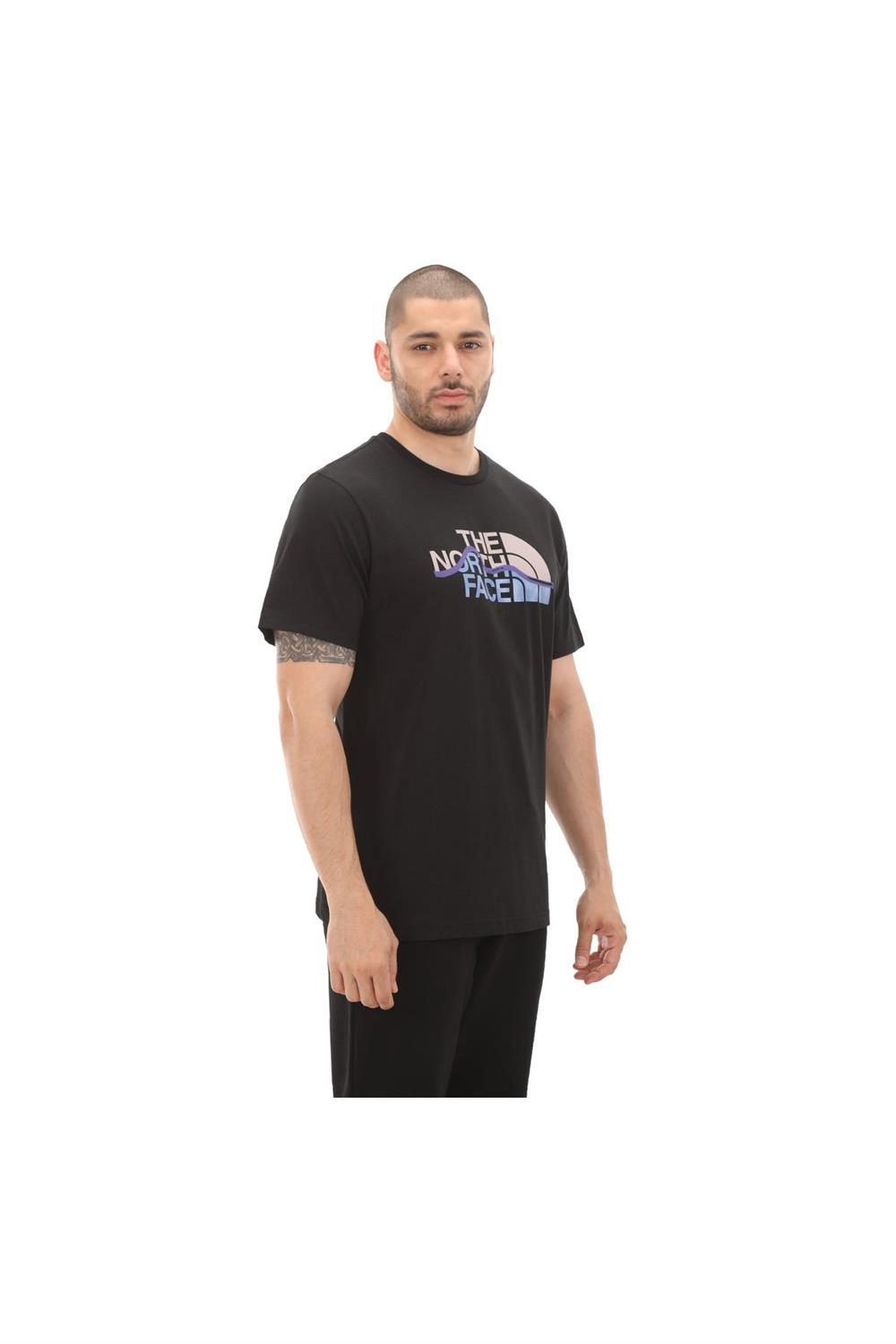 F0a87ntjk31-r M S-s Mountaın Lıne Tee Erkek T-shirt Siyah