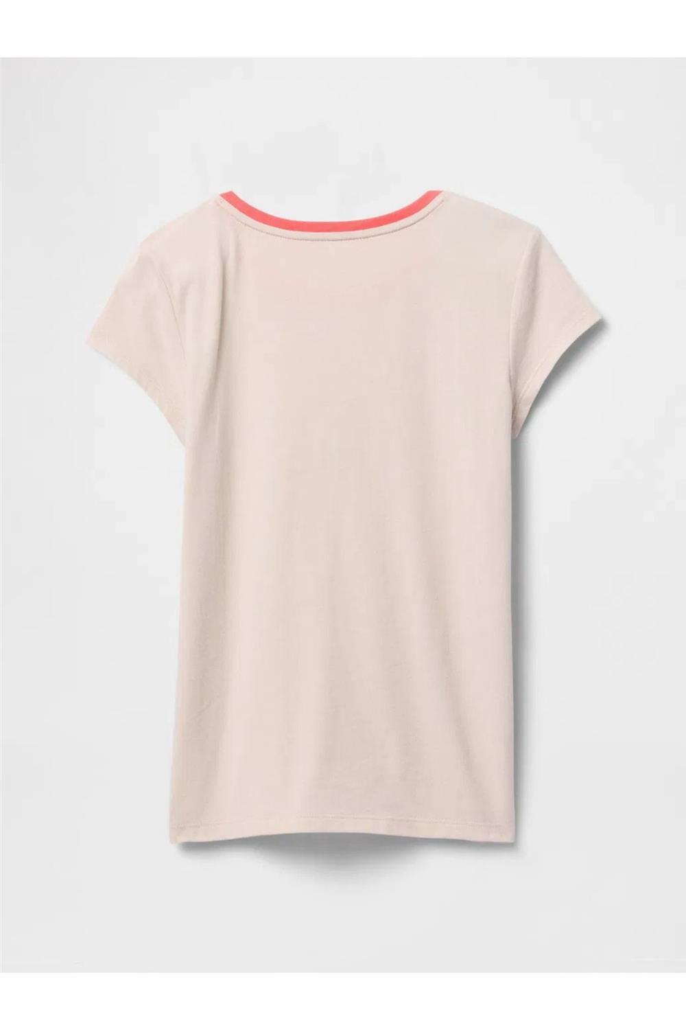Kız Çocuk Gap Logo T-Shirt Bej