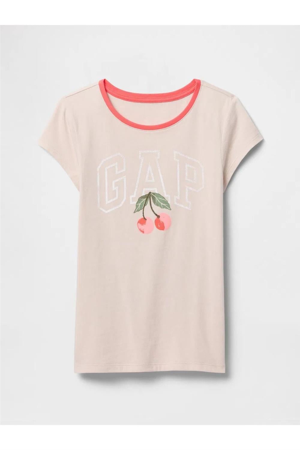 Kız Çocuk Gap Logo T-Shirt Bej