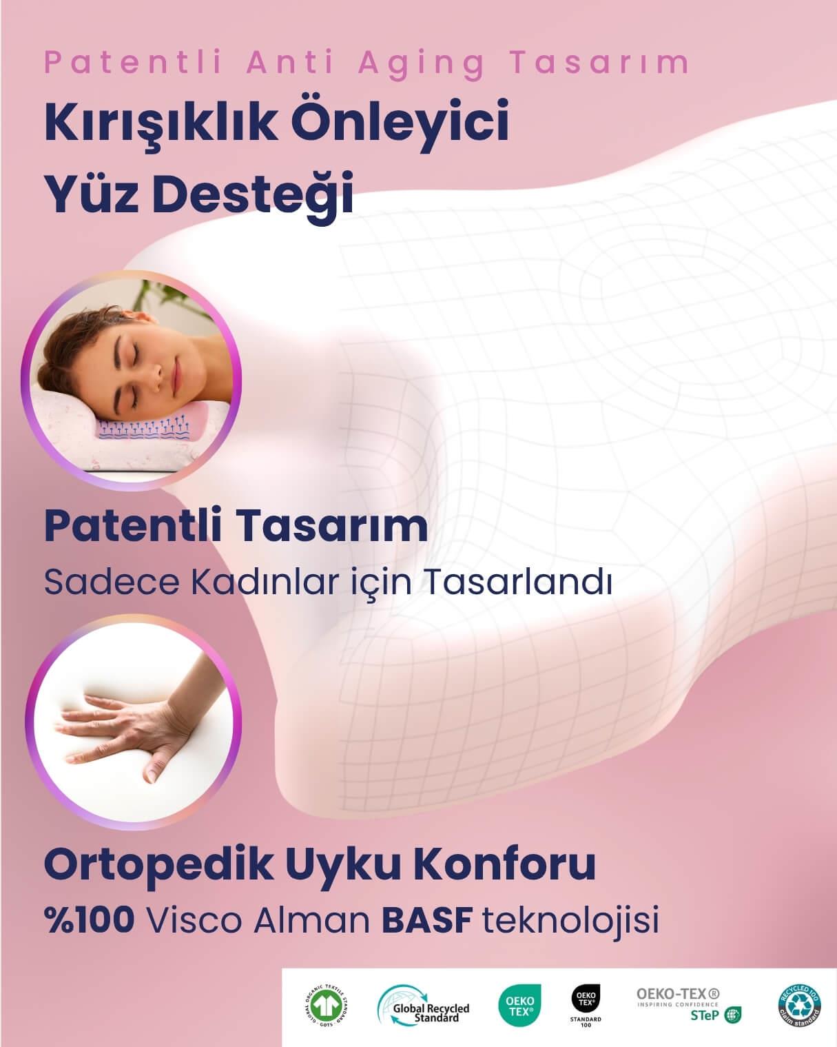 Kırışıklık Önleyici Ortopedik Güzellik Yastığı + Ortopedik Diz & Bacak Arası Destek Yastığı Seti