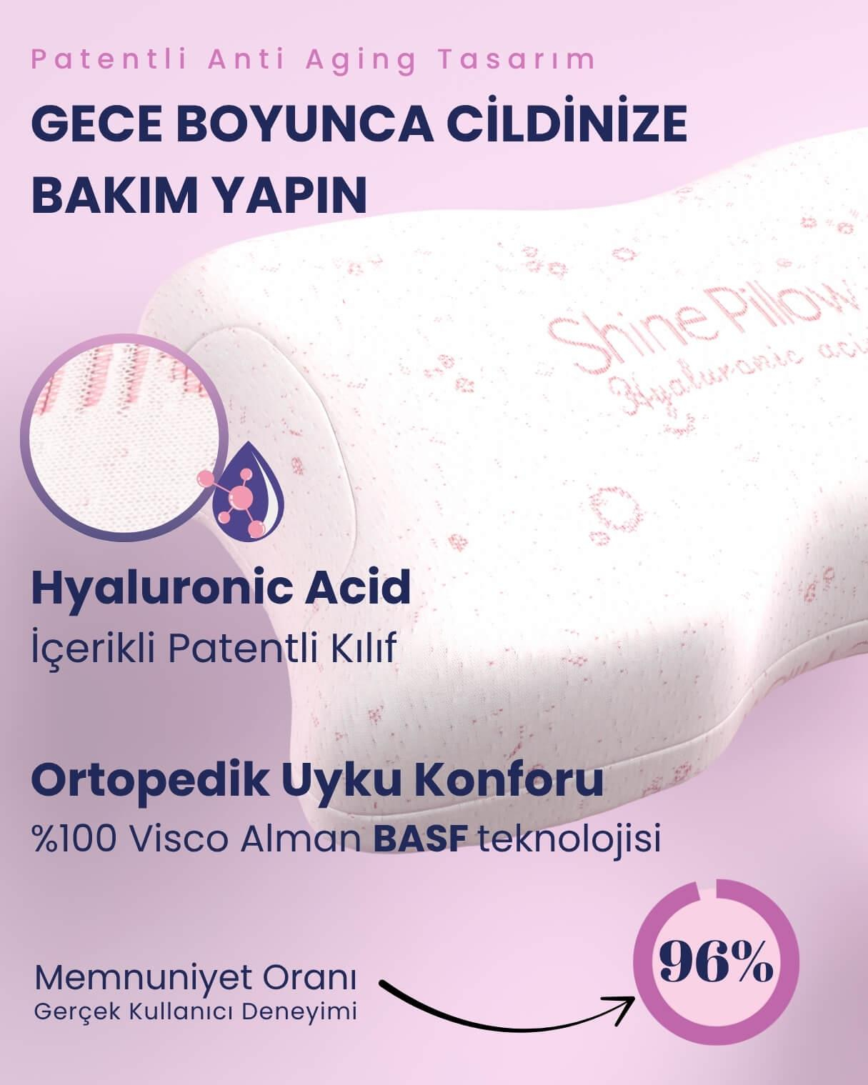 Kırışıklık Önleyici Ortopedik Güzellik Yastığı (Hylauronik Asit içerikli kılıfı ile)