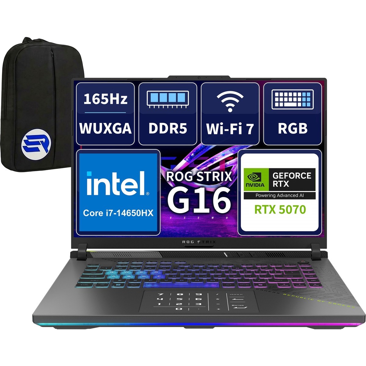 Asus ROG Strix G16 G615JPR-RV300EP12 i7-14650HX RTX5070 8GB 48GBRAM 4TBSSD 16'' WUXGA 165Hz Win11 Pro + ElektroPasaj Çanta