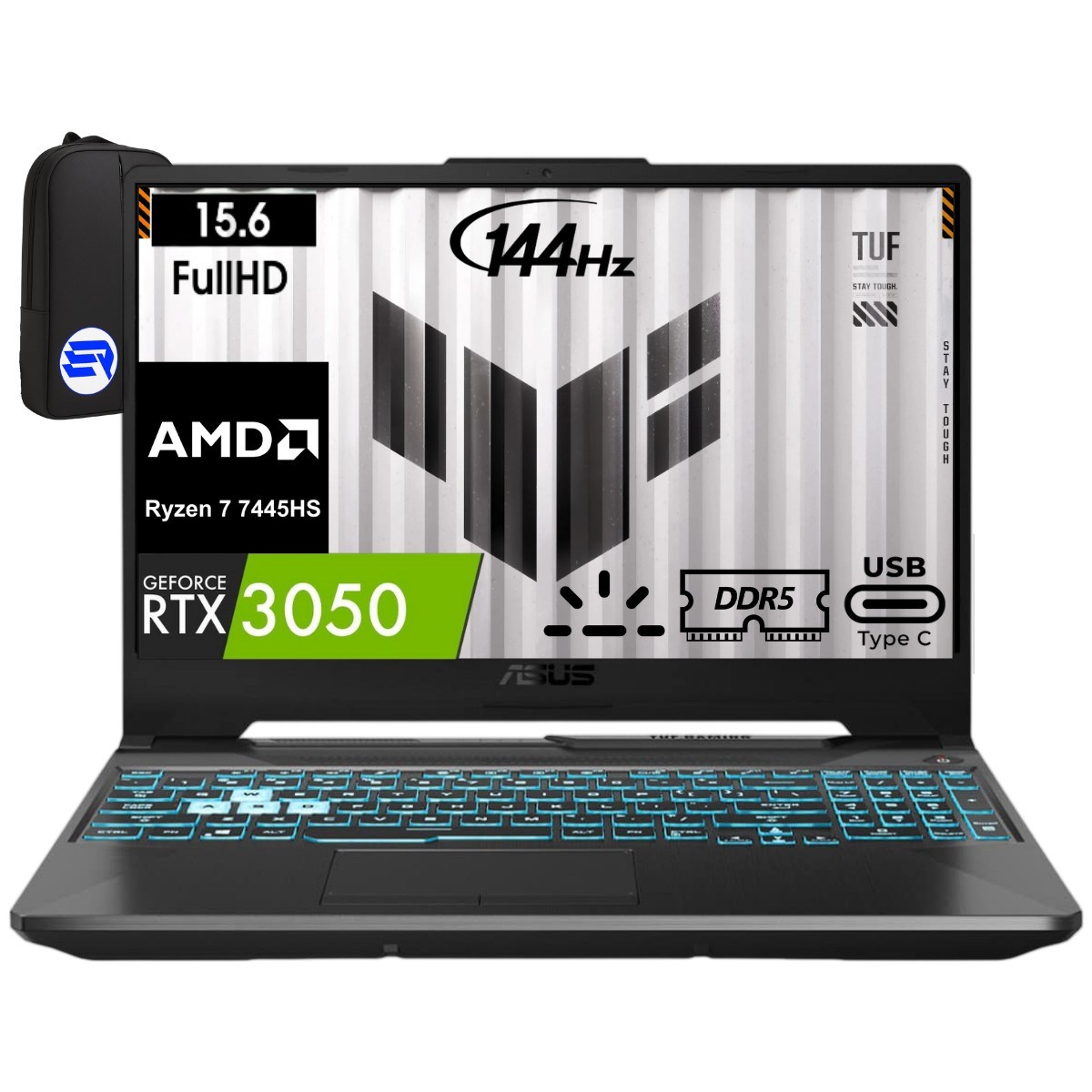 Asus Tuf Gaming A15 FA506NCG-HN265EP3 Ryzen 7 7445HS 40GB Ram 512GB SSD RTX3050 Fhd 144Hz WIN11 Pro 15.6