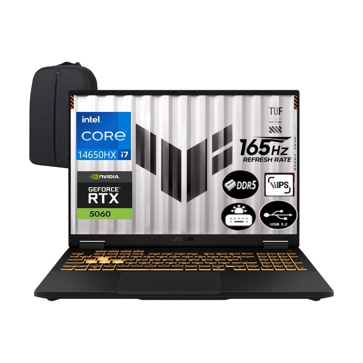 Asus Tuf Gaming F16 FX608JMR-RV024 Intel Core I7-14650HX 16 GB Ram 1 Tb SSD RTX5060 115W 16 Inç Fhd 165Hz IPS Windows 11 Pro + Elektropasaj Çanta