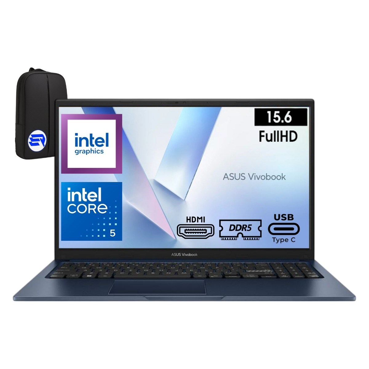 Asus Vivobook 15 X1504VA-BQ5382WEP5 Core 5 120U 8gb Ram 256GB SSD Windows 11 Home 15.6'' + Elektropasaj Çanta