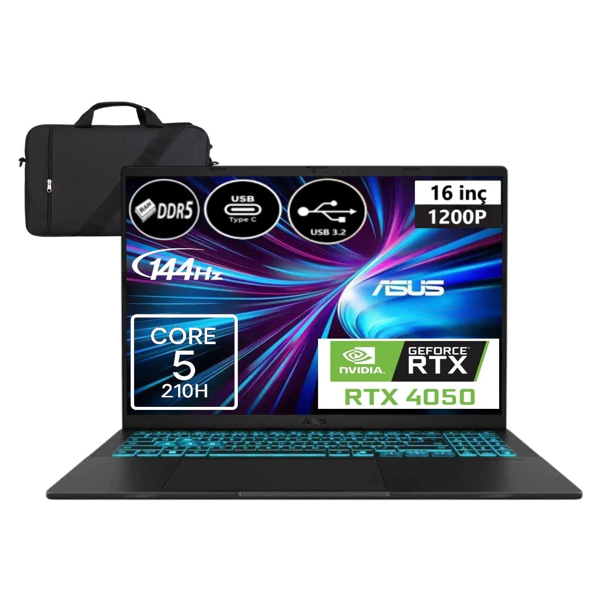 Asus Vivobook 16 V3607VU-EP15 Intel Core 5 210H 64GB 1tb SSD RTX4050 6gb Windows 11 Pro 16