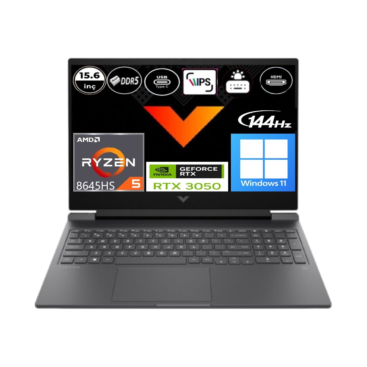 Hp  Victus Amd Ryzen 5-8645HS 64 GB Ram 1 Tb RTX3050 6gb Windows 11 Pro 15.6