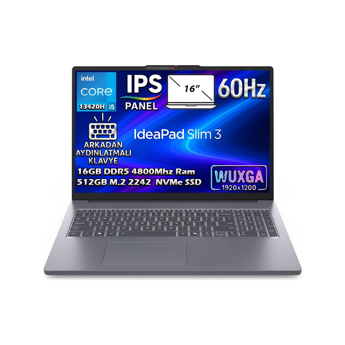 Ideapad Slim 3 16IRH10 Intel Core I5-13420H 16GB 512GB SSD 16