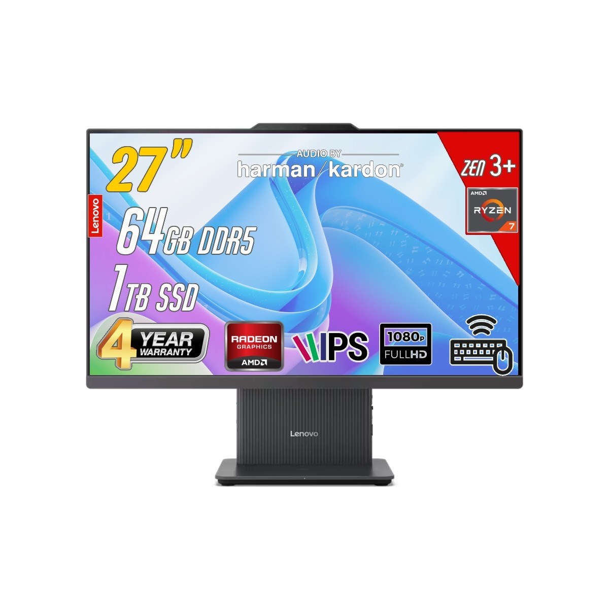 Lenovo Ideacentre 27ARR9 Amd Ryzen 7-7735HS 64GB 1tb 27 Fhd Freedos Siyah All In One Bilgisayar