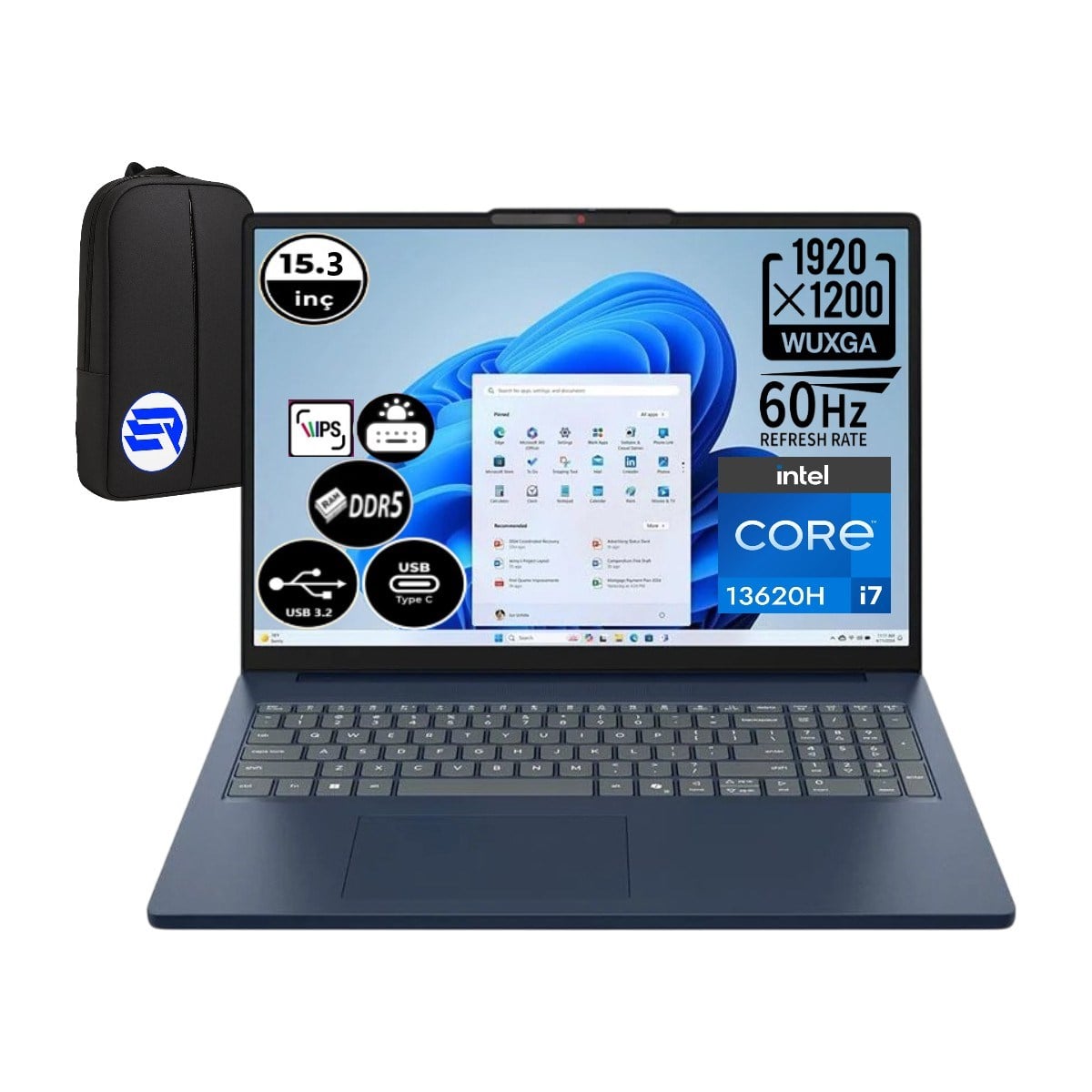 Lenovo Ideapad Slim 3 83K10061TREP5 I7-13620H 24GB Ram 2tb SSD Wuxga 15.3