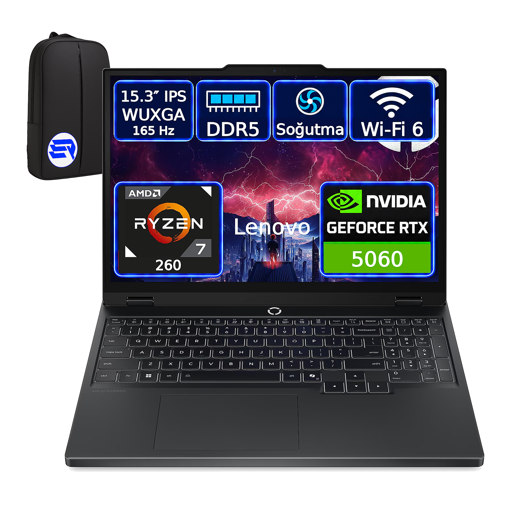 Lenovo Legion 5 83M00064TR-EP3 Ryzen 7 260 RTX 5060 16GB RAM 2TB SSD 15.3 IPS 165Hz Windows 11 Pro