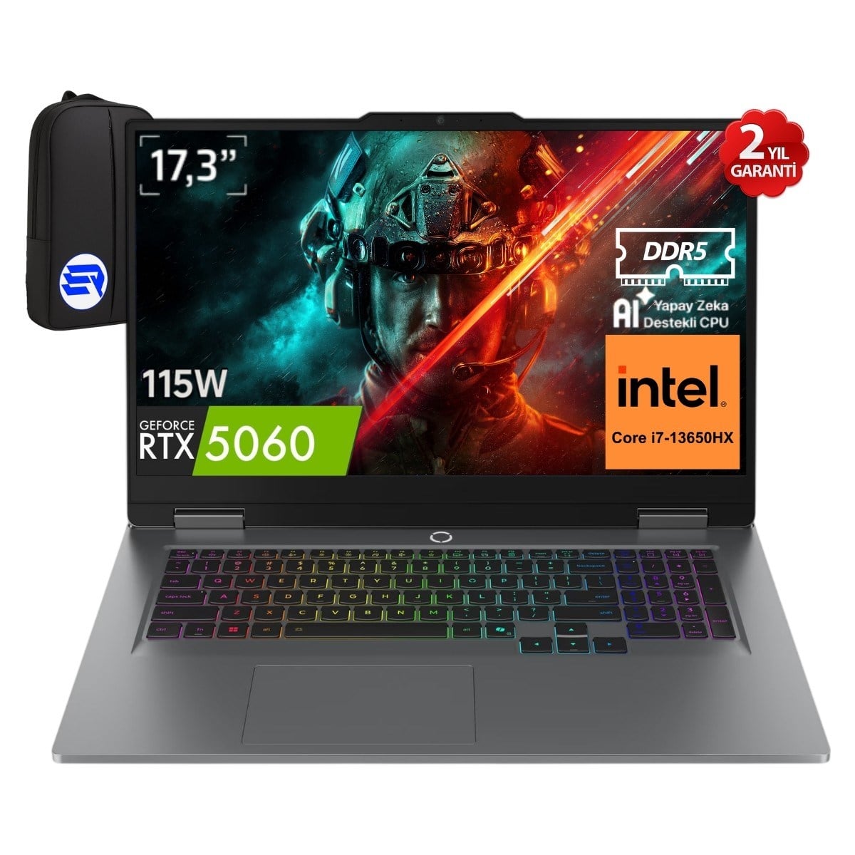 Lenovo Loq 17IRX10 I7-13650HX 32GB Ram 1tb SSD RTX5060 115W 17.3