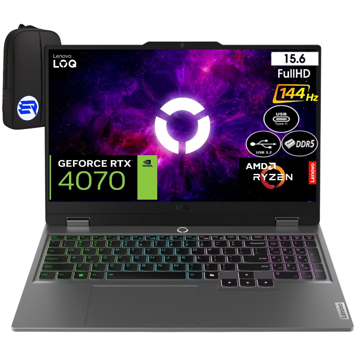 Lenovo Loq Ryzen 7 7435HS 24GB Ram 2tb SSD RTX4070 WIN11 Pro 15.6