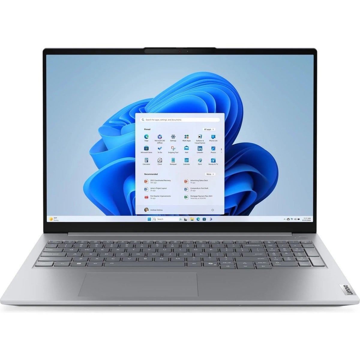 Lenovo ThinkBook 16 21US000GTXEP2 i5-13420H 16GBRAM 1TBSSD 16'' WUXGA IPS Win11 Pro + ElektroPasaj Çanta