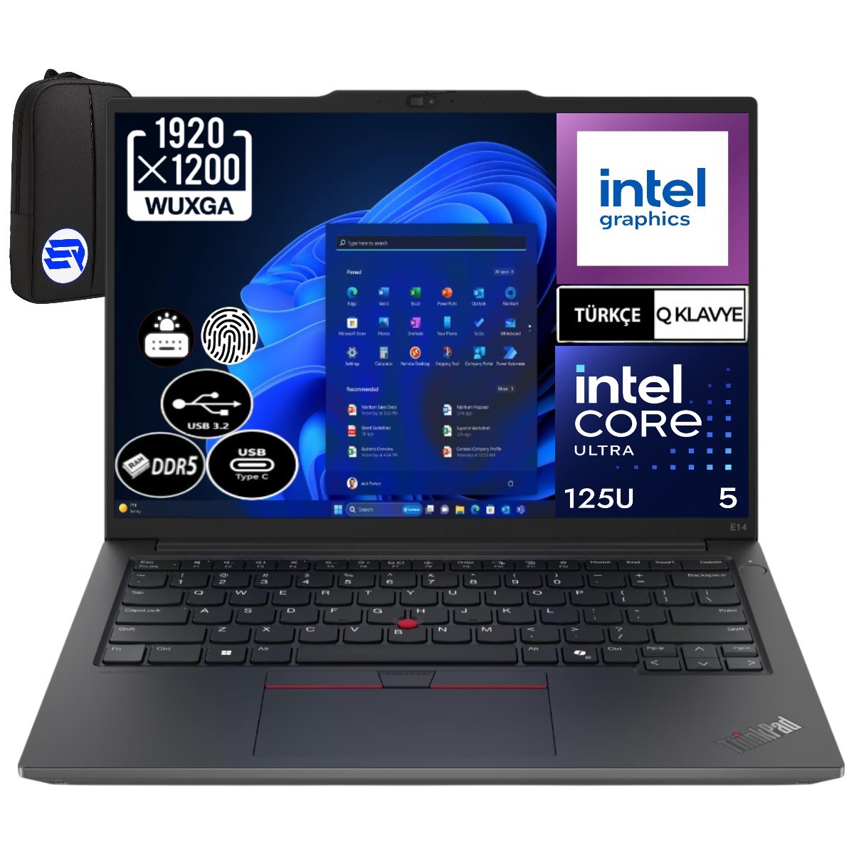 Lenovo Thinkpad E14 Gen 6 21M70092TXEP11 Ultra 5-125U 64GB Ram 2tb SSD Intel Graphics 14