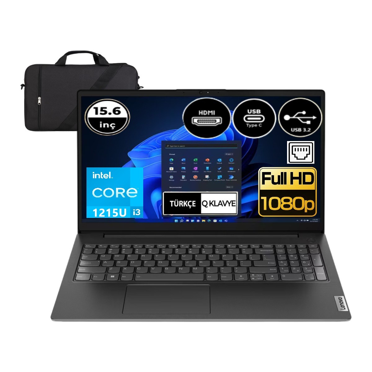 Lenovo V15 G3 Iap 82TT00A4TX-EP8 Intel Core I3-1215U 16 GB Ram 1 Tb SSD Fhd 15.6