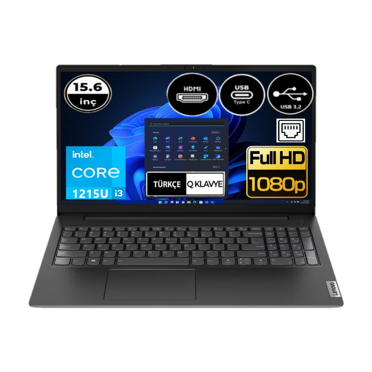 Lenovo V15 G3 Iap 82TT00A4TX-EP8 Intel Core I3-1215U 16 GB Ram 1 Tb SSD Fhd 15.6