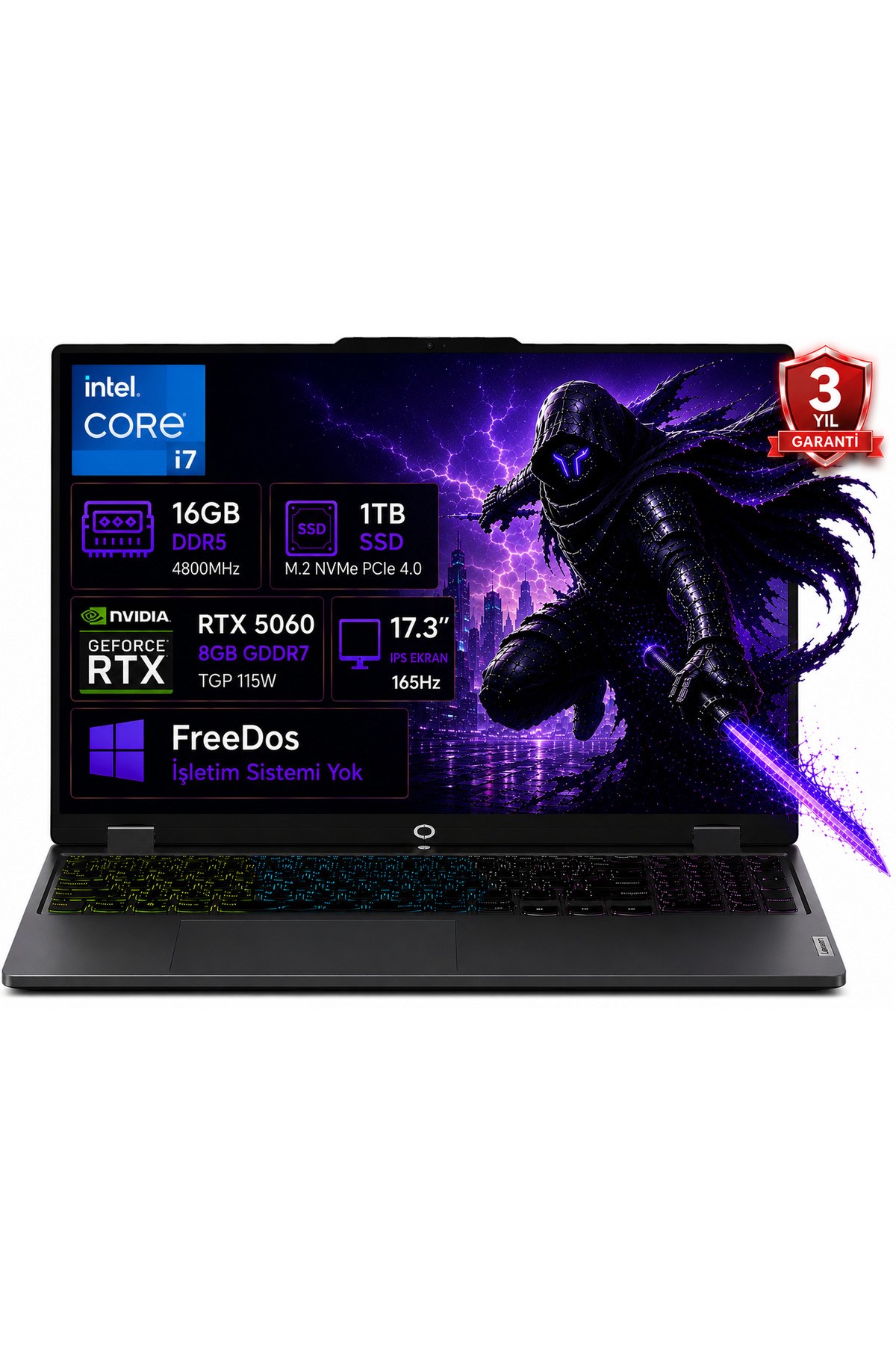LOQ 17IRX10 83JH00CNTR i7-13650HX 16GB DDR5 1TB SSD RTX5060 8GB 17.3