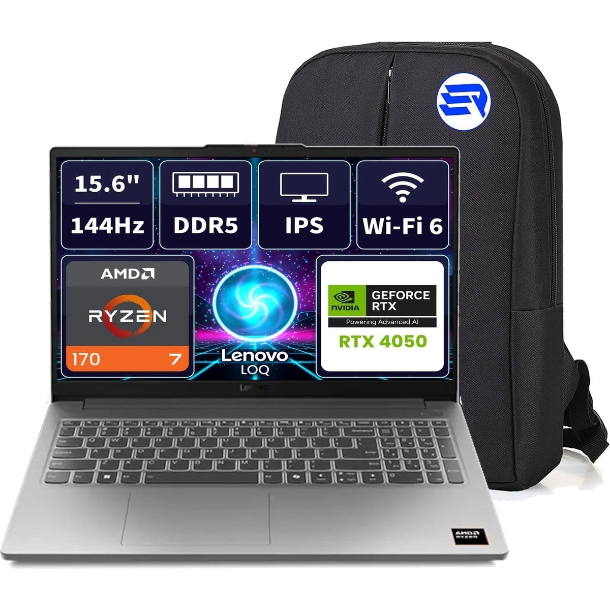 Loq Essential 83S000DXTREP1 Ryzen 7 170 RTX5050 16GBRAM 512GBSSD 15.6'' Fhd 144Hz Windows 11 Pro + Elektropasaj Çanta