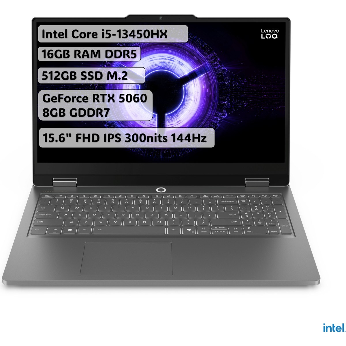 LOQ Essential Intel Core i5 13450HX 16GB 512GB SSD RTX5060 Freedos 15.6
