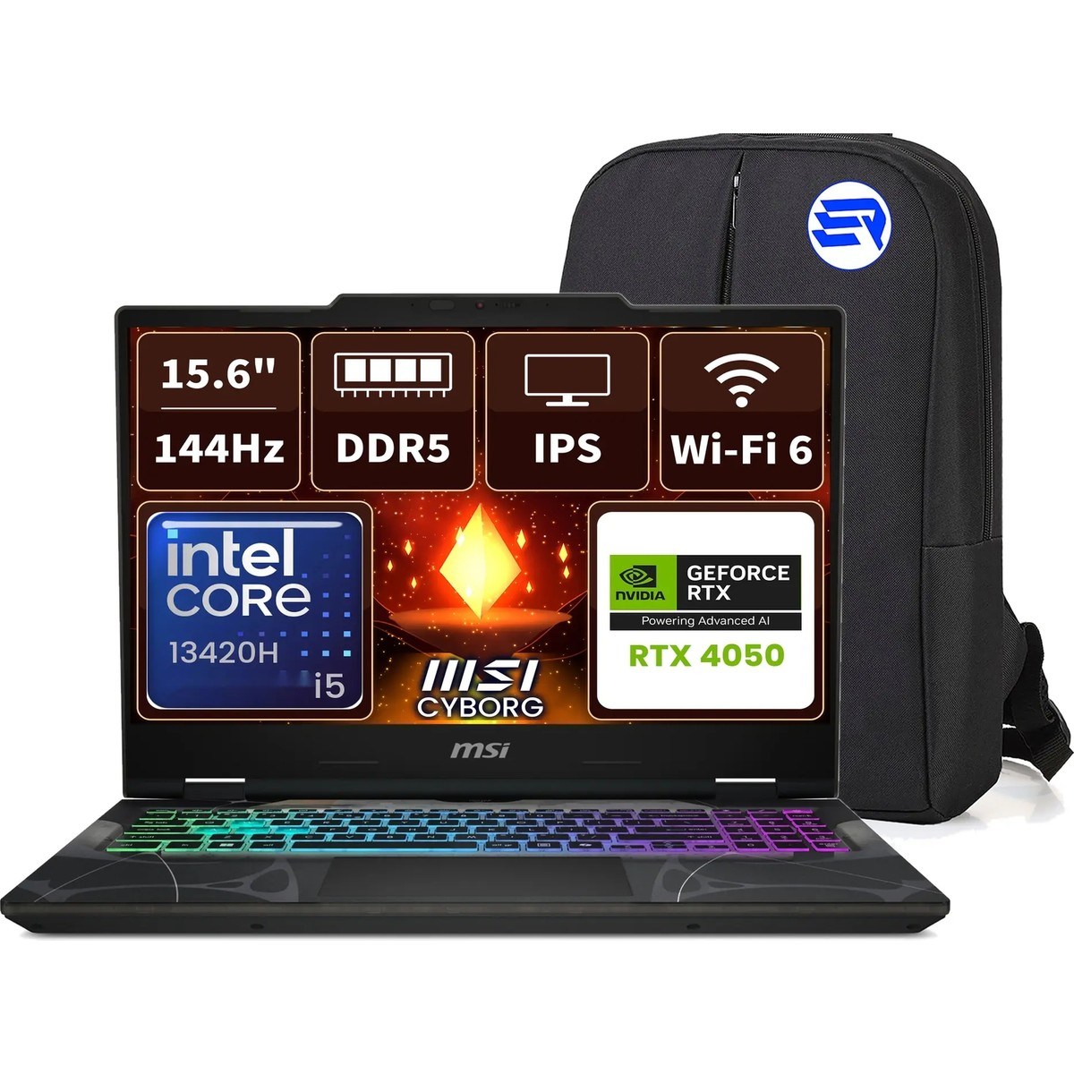Msı Cyborg 15 A13VE-1478XTREP12 I5-13420H RTX4050 40GBRAM 2tbssd 15.6 Fhd 144Hz Windows 11 Pro + Elektropasaj Çanta
