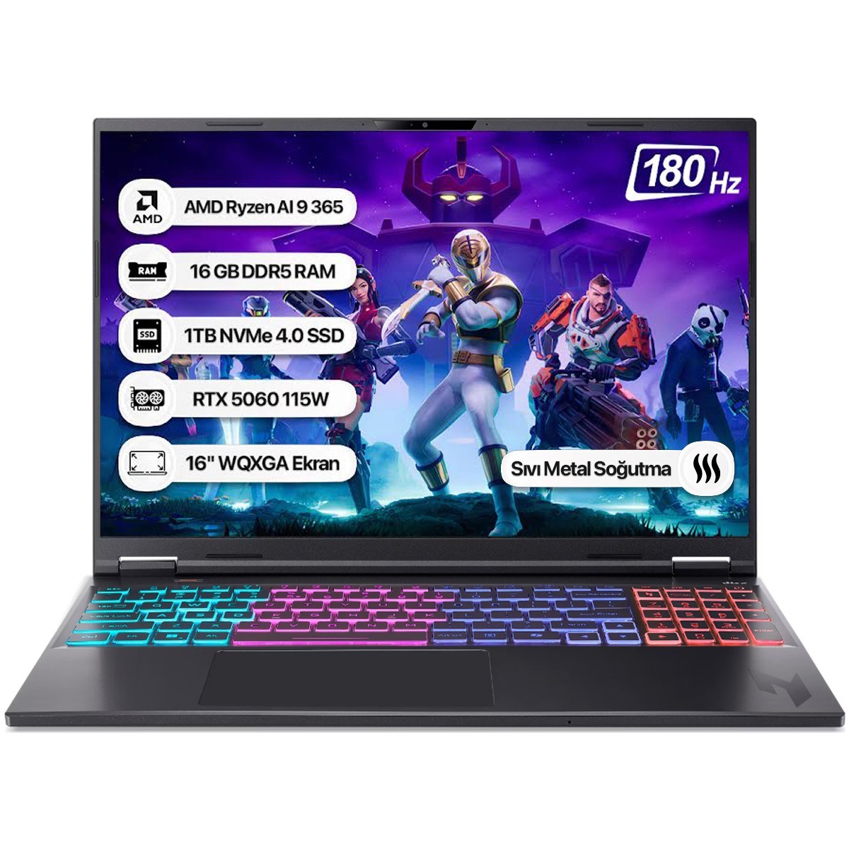 Nitro 16S NH.QXUEY.001 Ryzen Aı 9 365 16GB 1tb SSD RTX5060-115W 180Hz 16 Wqxga Dos Taşınabilir Bilgisayar