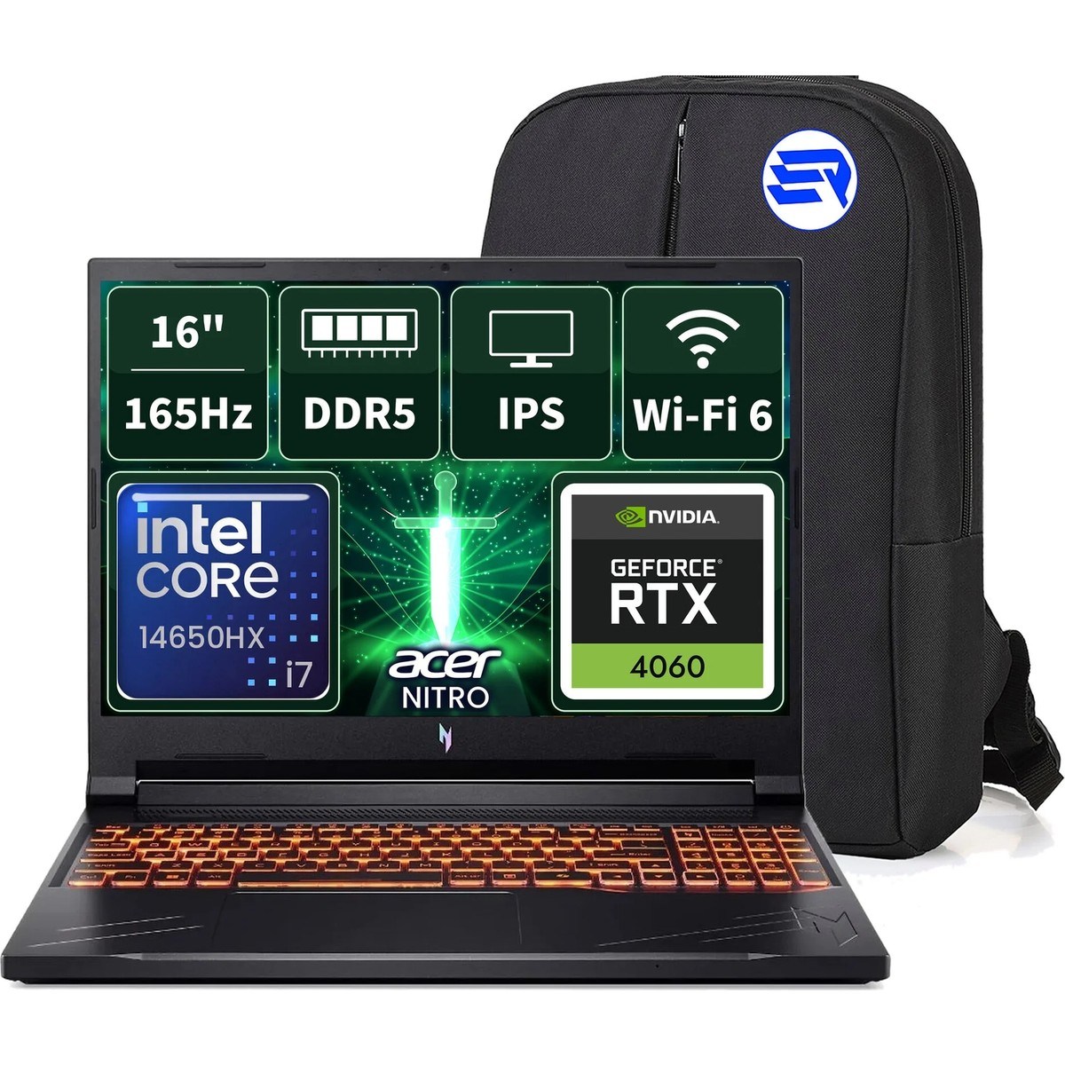 Nitro V16 ANV16-71-751Z NH.QTMEY.001EP9 I7-14650HX 32GBRAM 2tbssd RTX4060 16 Wuxga 165Hz Windows 11 Pro + Elektropasaj Çanta