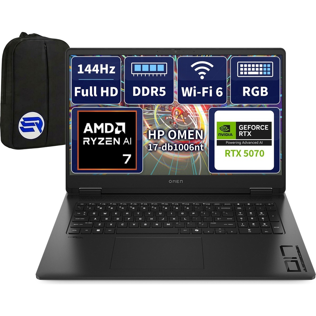 Omen 17 C67G3EAEP3 Ryzen Aı7 350 RTX5070 16GBRAM 2tbssd 17.3'' Fhd 144Hz WIN11 Pro + Elektropasaj Çanta