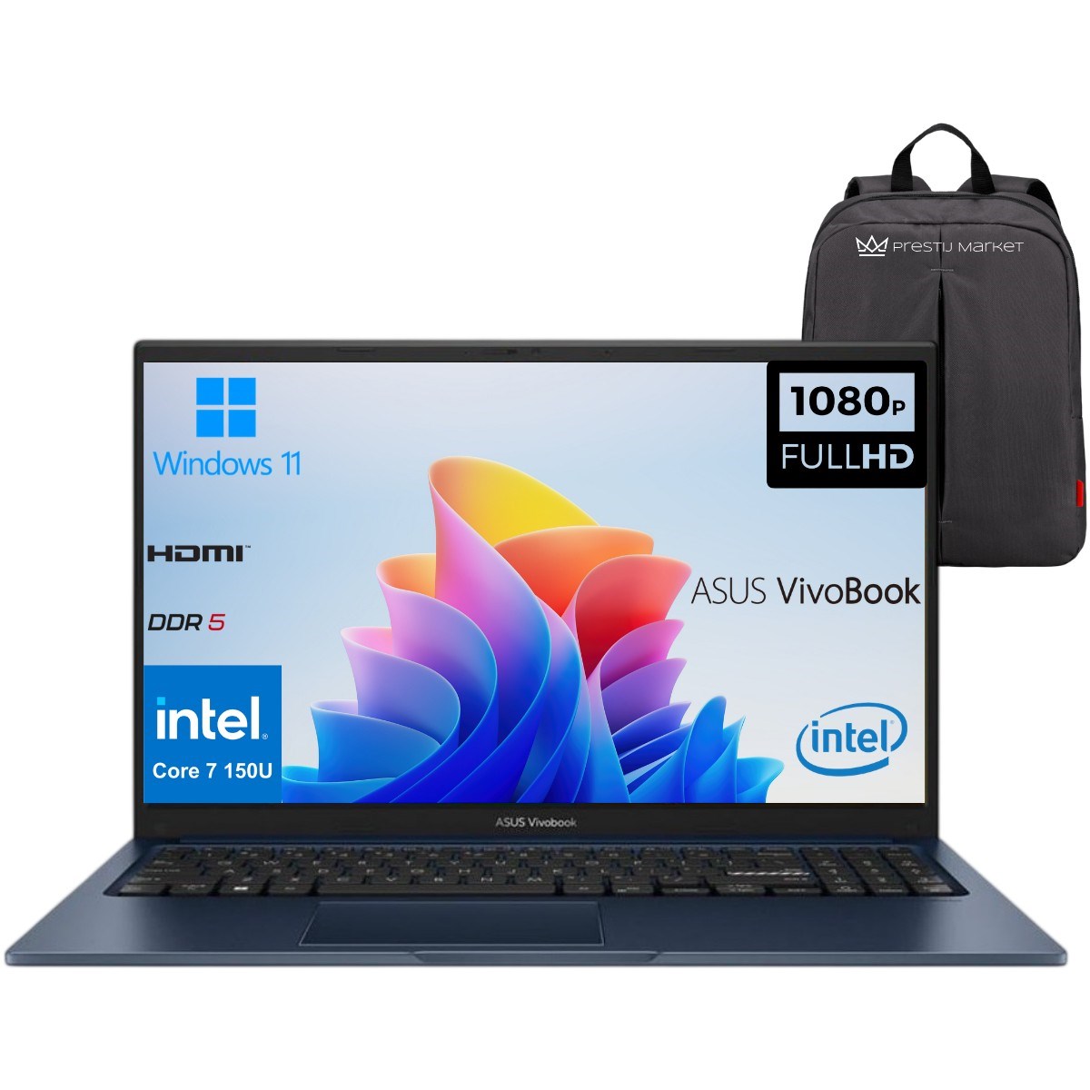 Vivobook 15 X1504VA-BQ5456 P8 Intel Core 7 150U 24GB Ram 1tb SSD 15.6'' WIN11 Taşınabilir Bilgisayar (Çanta Hediyeli)