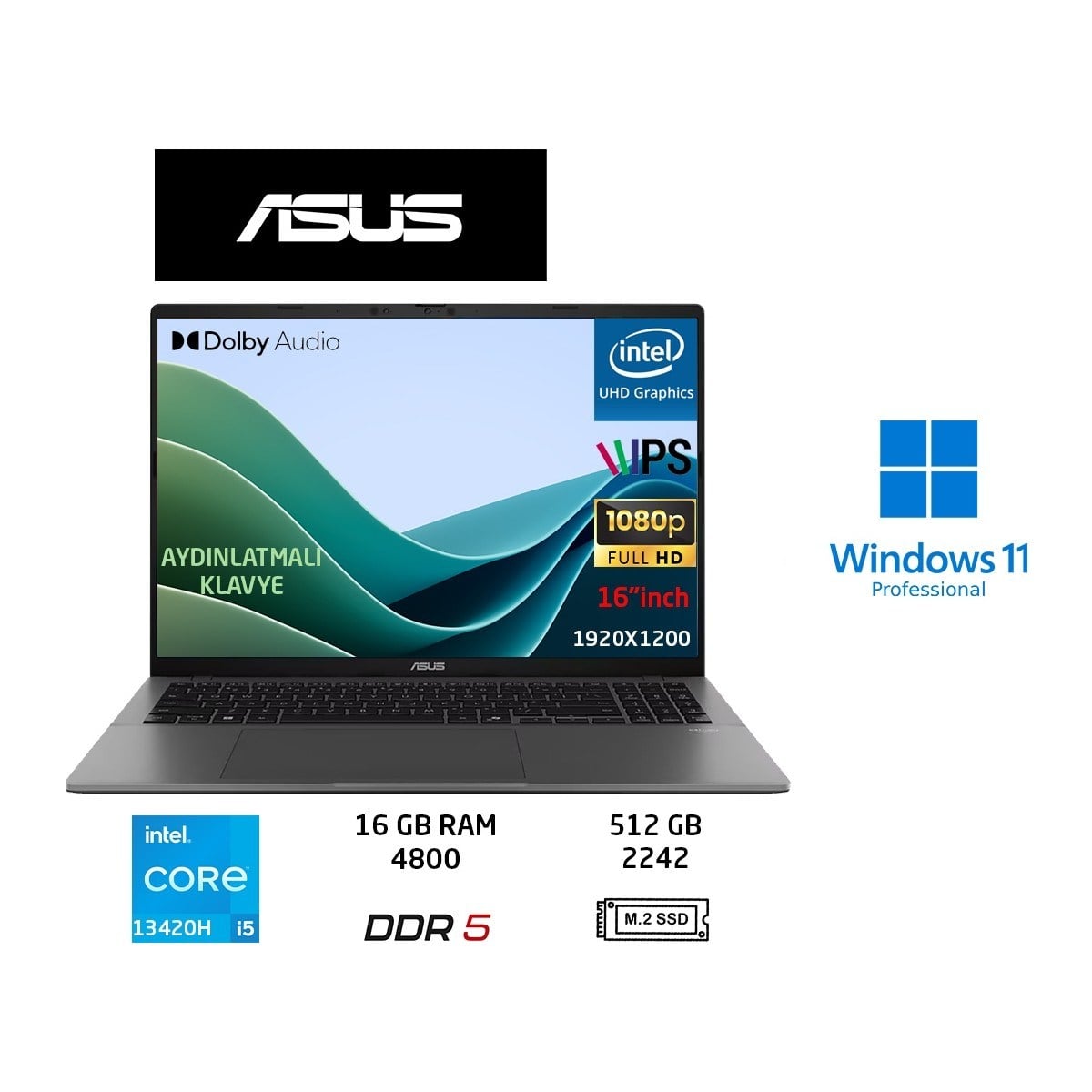 vivobook S16 S3607VA Intel Core I5 13420H 16GB 512GB SSD W11 Pro 16