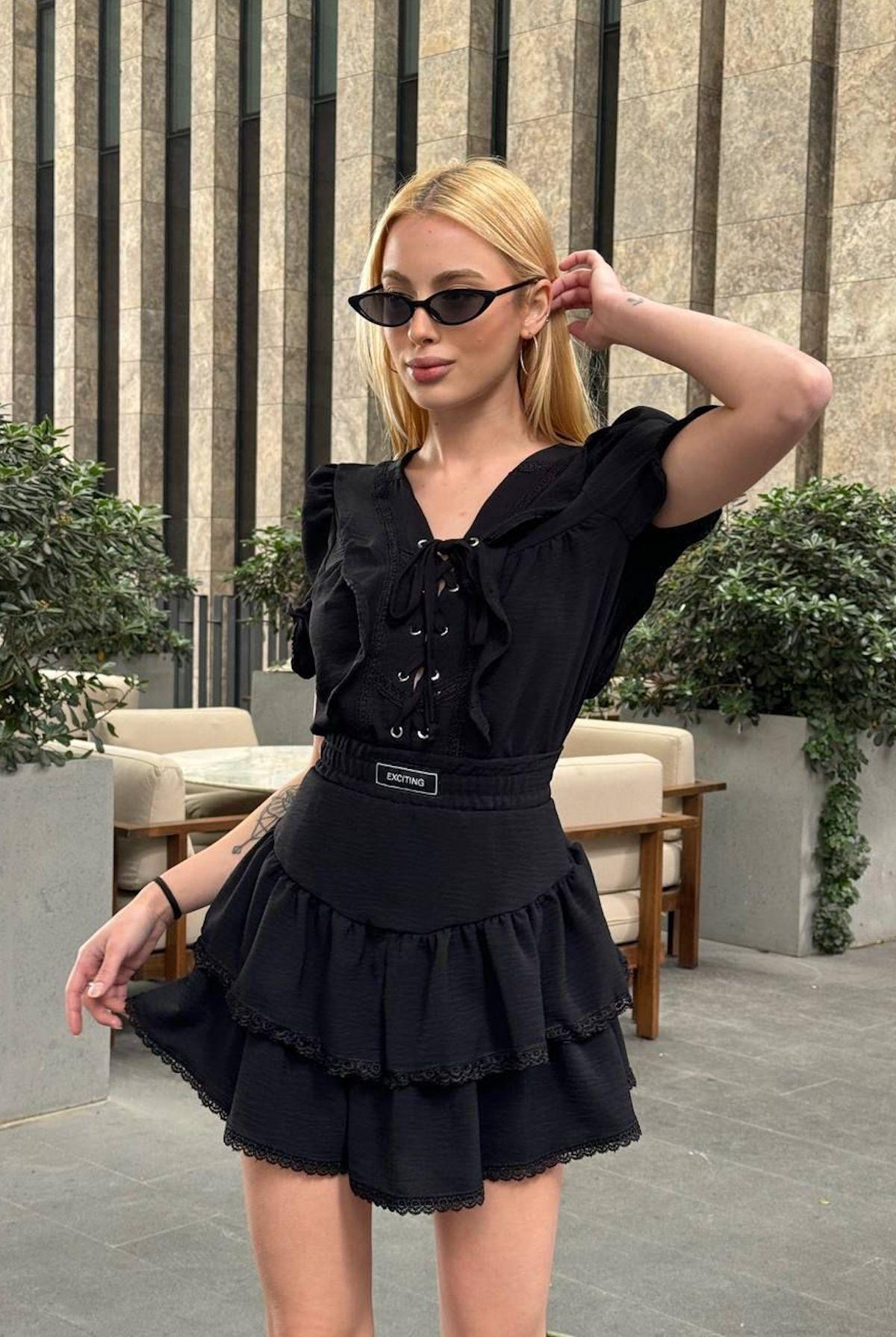 Fırfırlı Şortlu Elbise