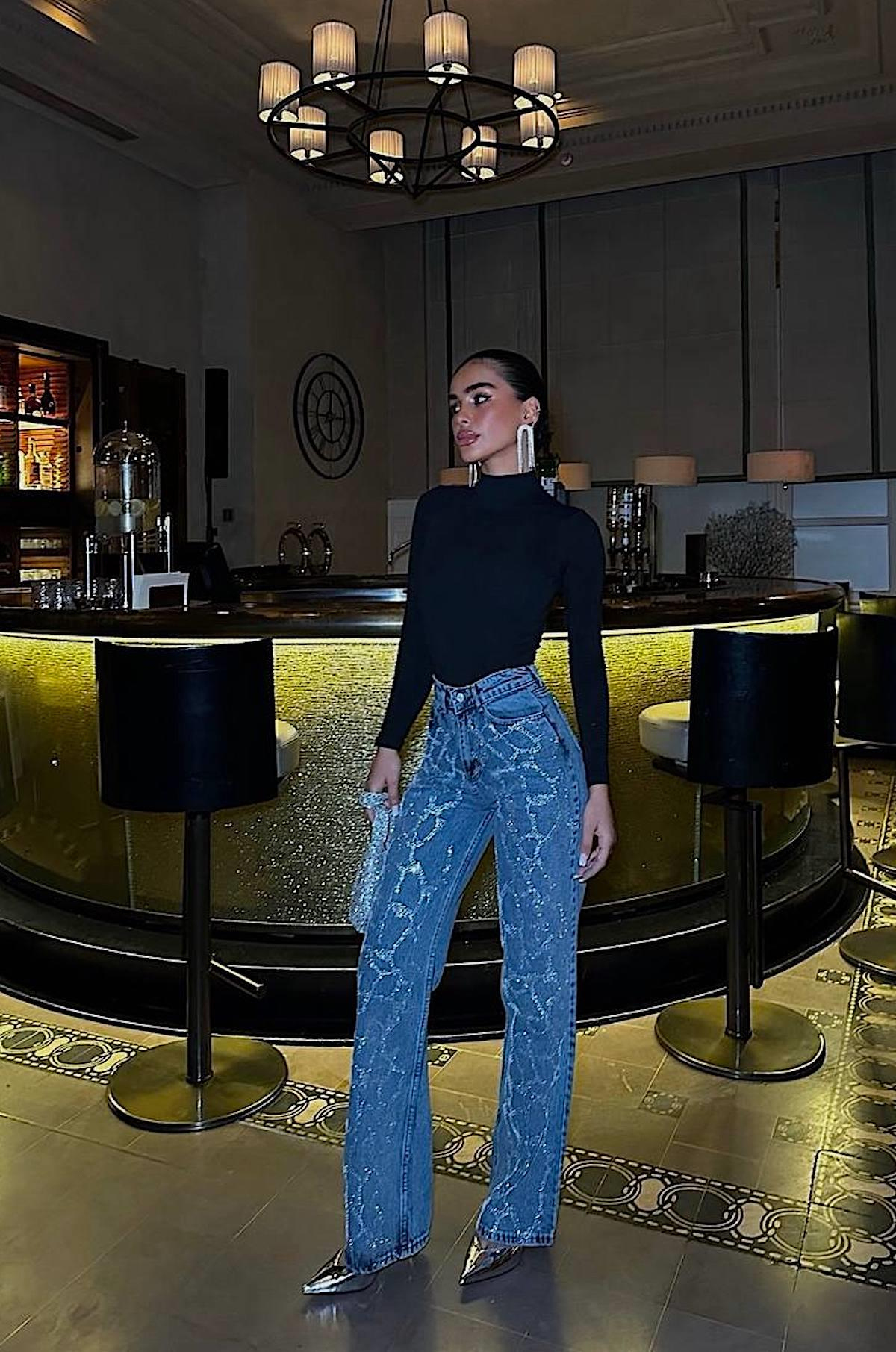 Taşlı Denim Pantolon