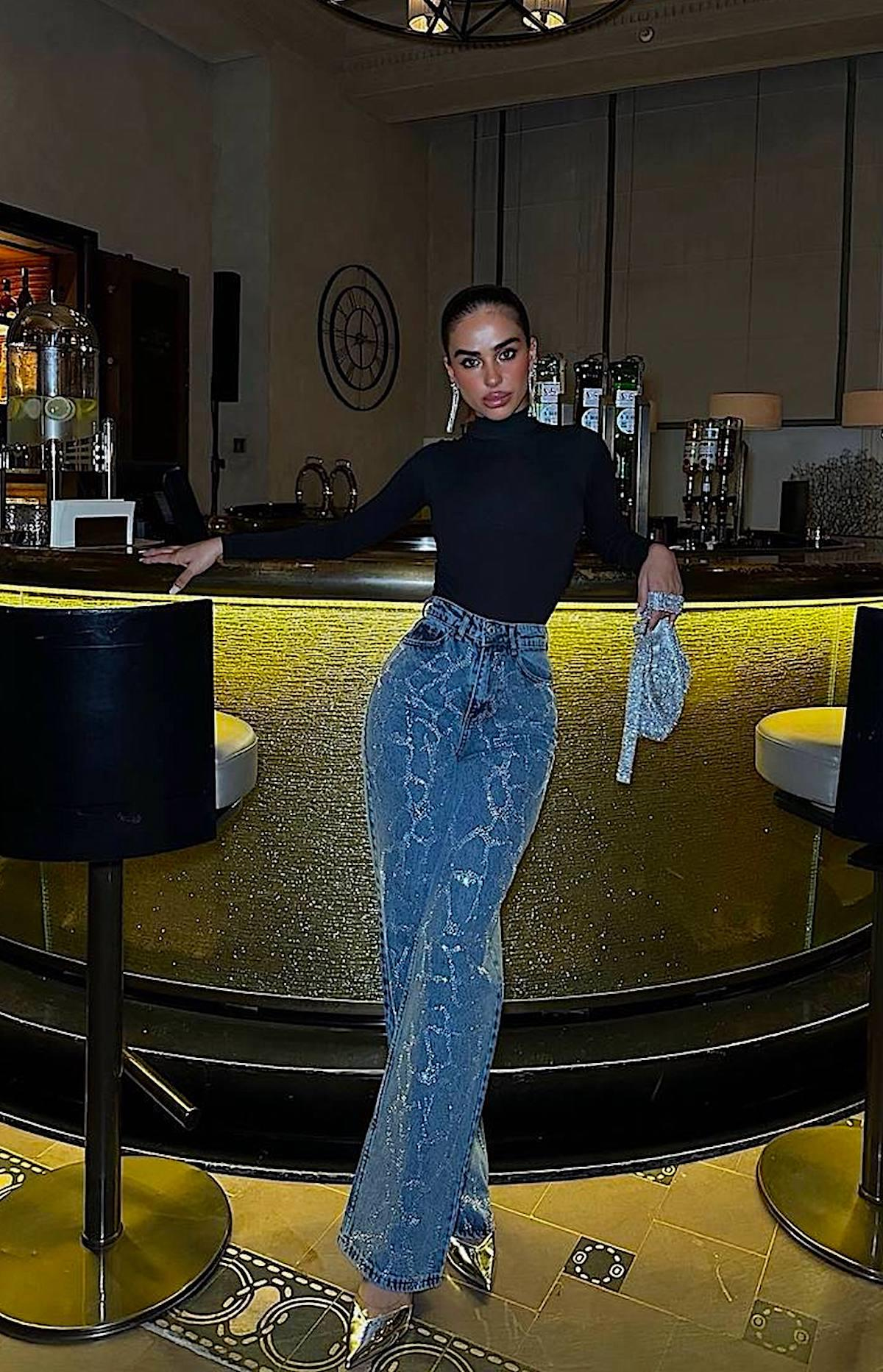 Taşlı Denim Pantolon