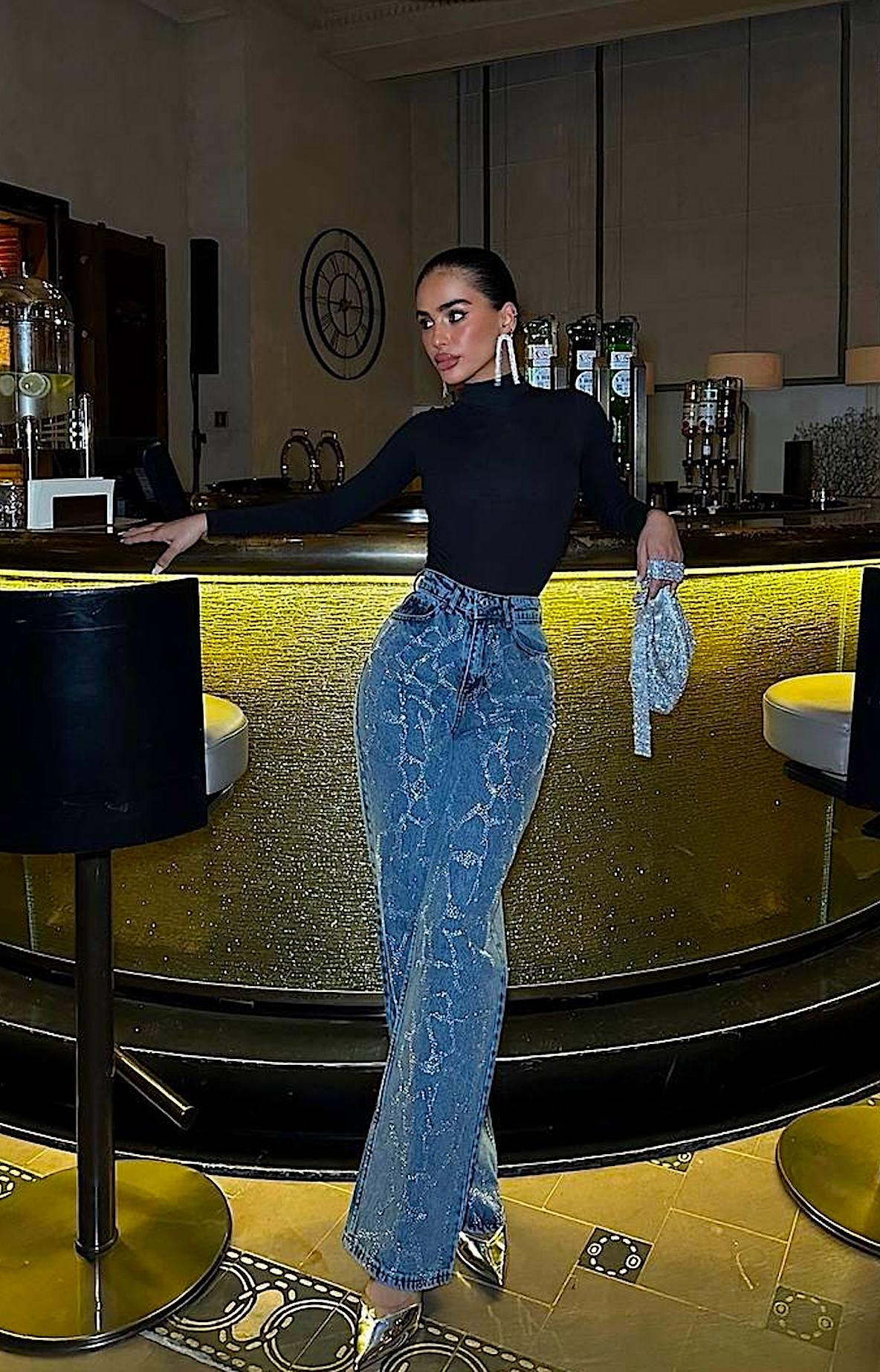 Taşlı Denim Pantolon
