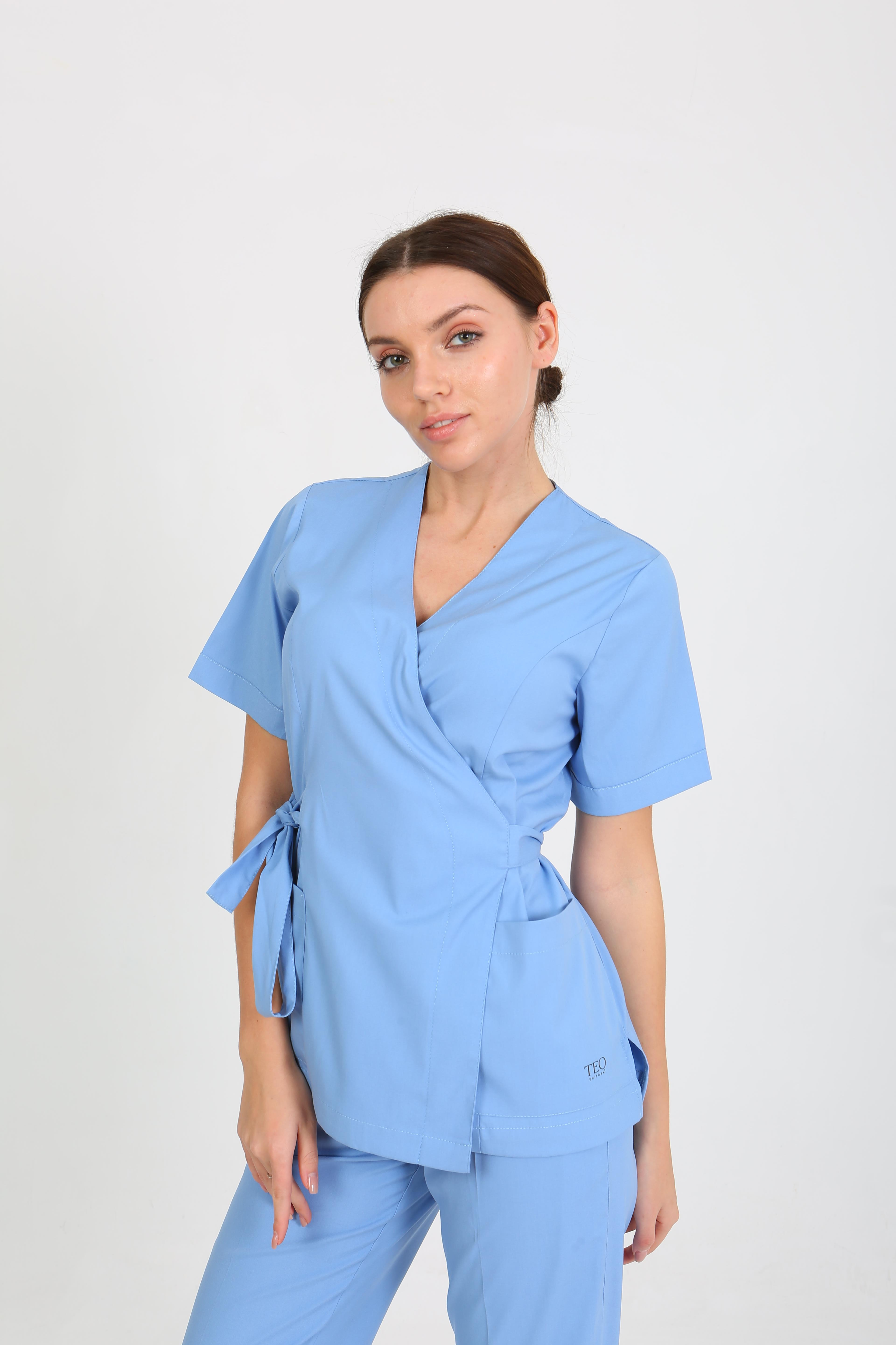 LILIUM SERIES-MODERN KADIN UNIFORMA LIKRALI- CEIL BLUE