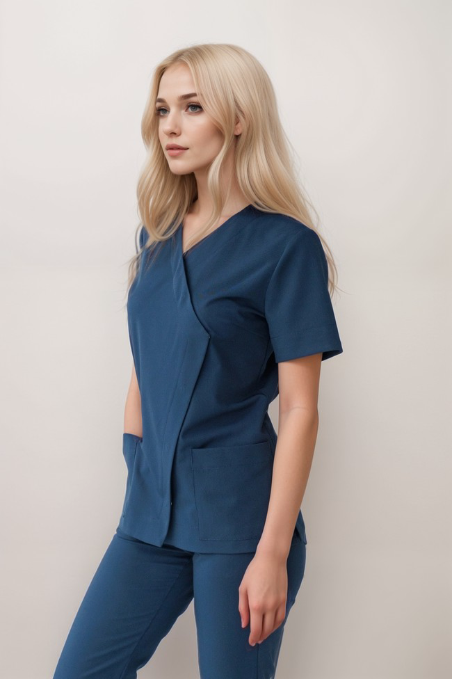 ASAGAO SERIES-MODERN KADIN UNIFORMA LIKRALI-LACIVERT