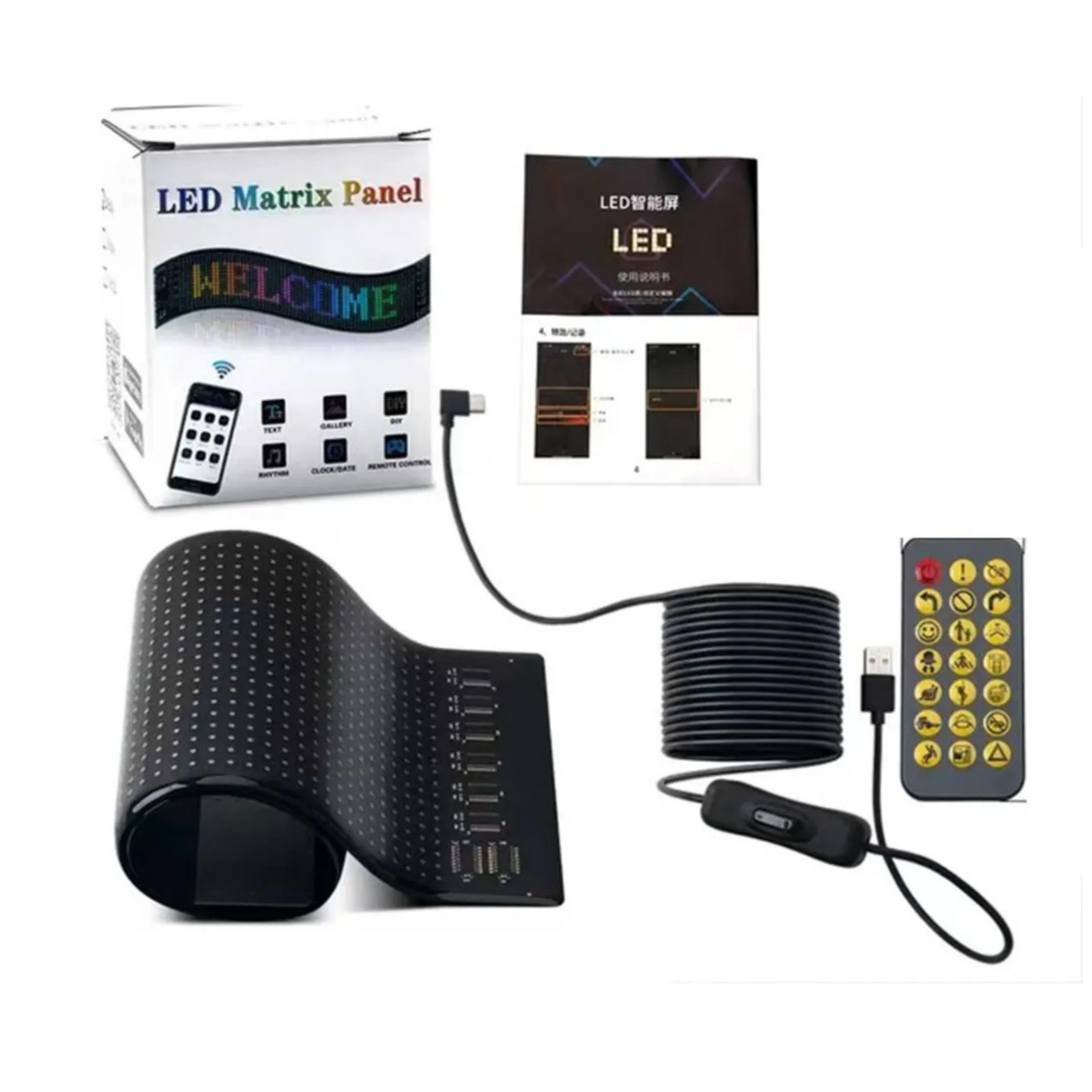  Led Araç İçi Matrix Yazı Paneli 16*96 (12×60 cm)