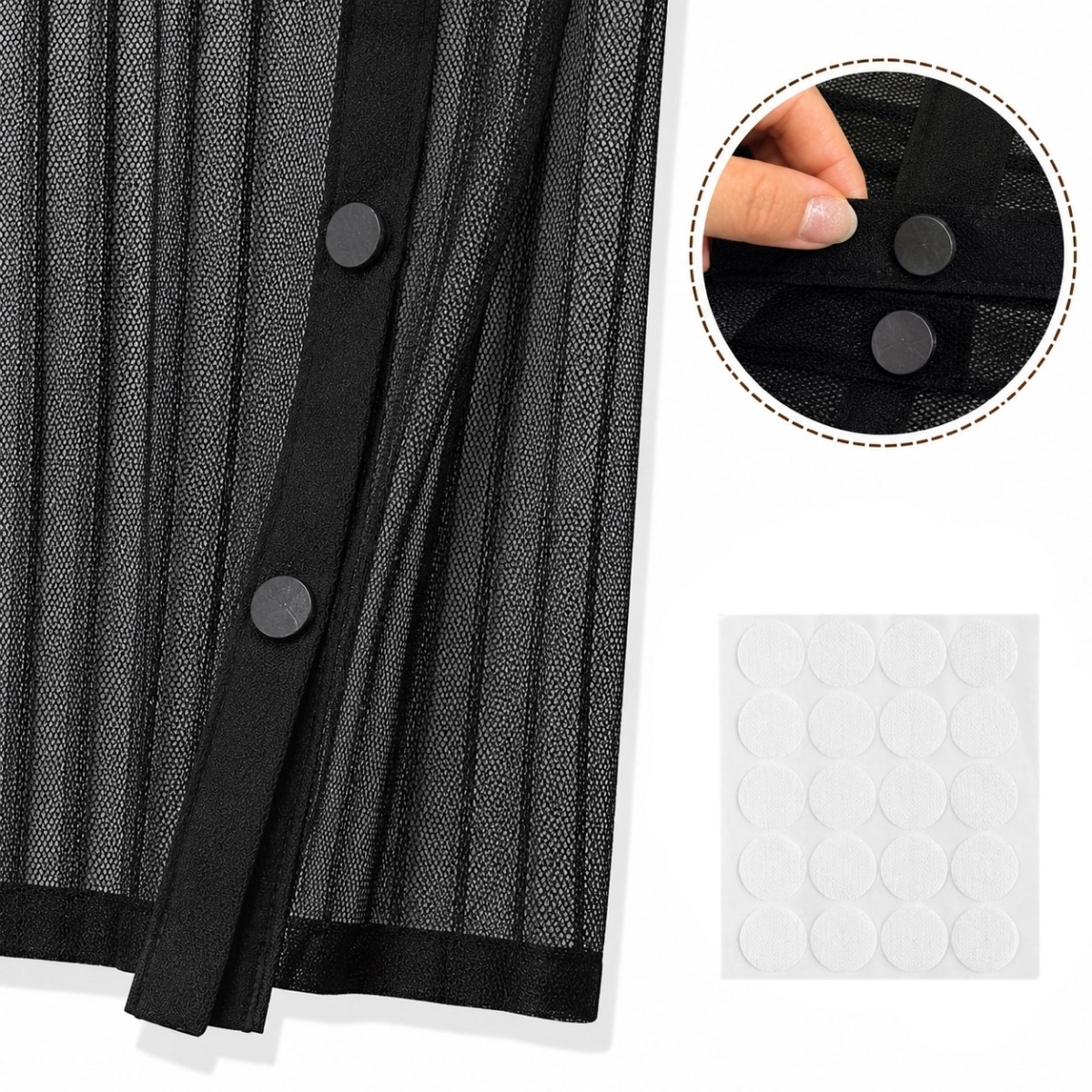 105x210 cm Mıknatıslı Kapı Sinekliği Otomatik Kapanan Kolay Montajlı Siyah Tül Sineklik