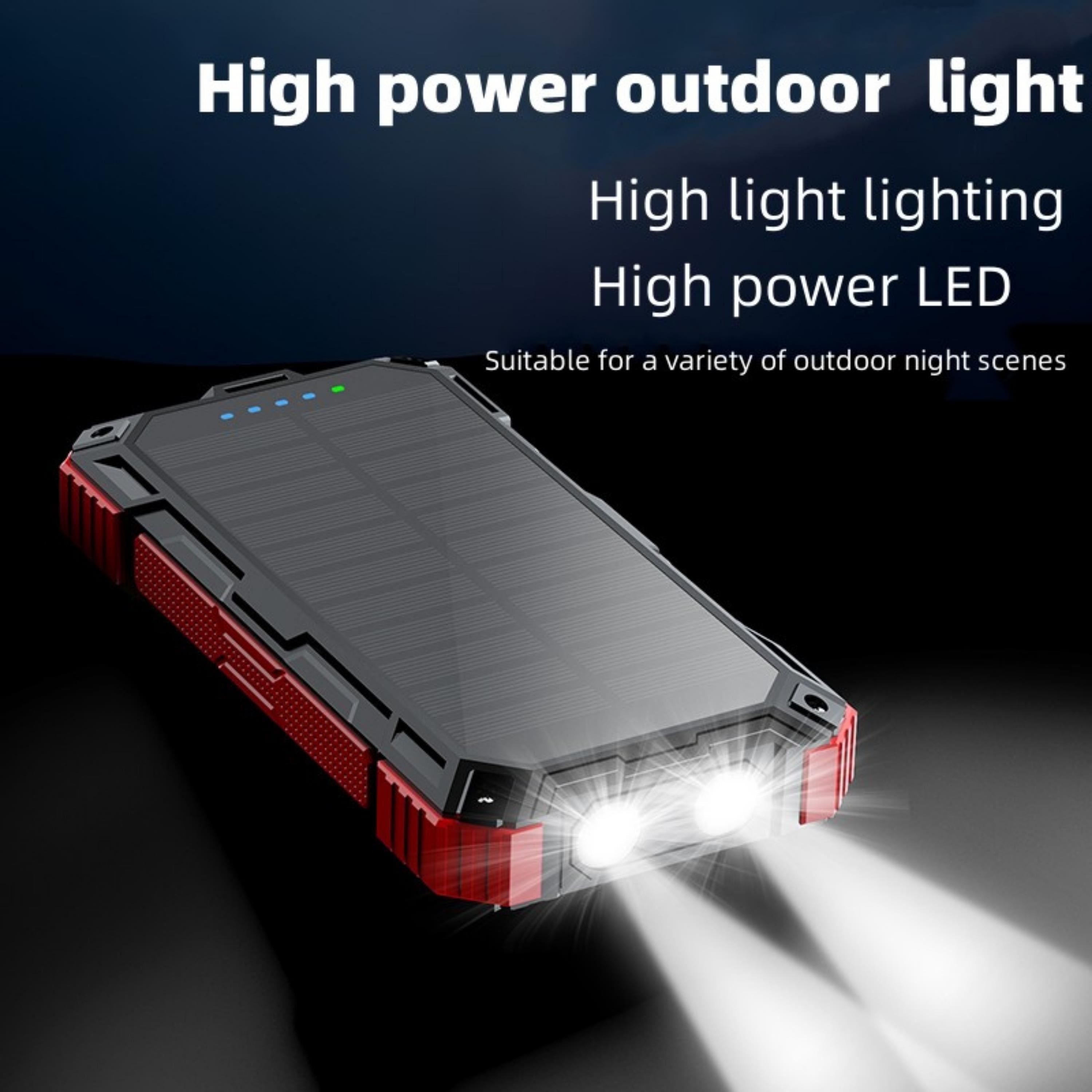 20.000 Mah Kablosuz Şarjlı Powerbank Güneş Enerjili Fenerli Hızlı Şarj Taşınabilir Harici Batarya 4 Çıkışlı Magesafe Powerbank 
