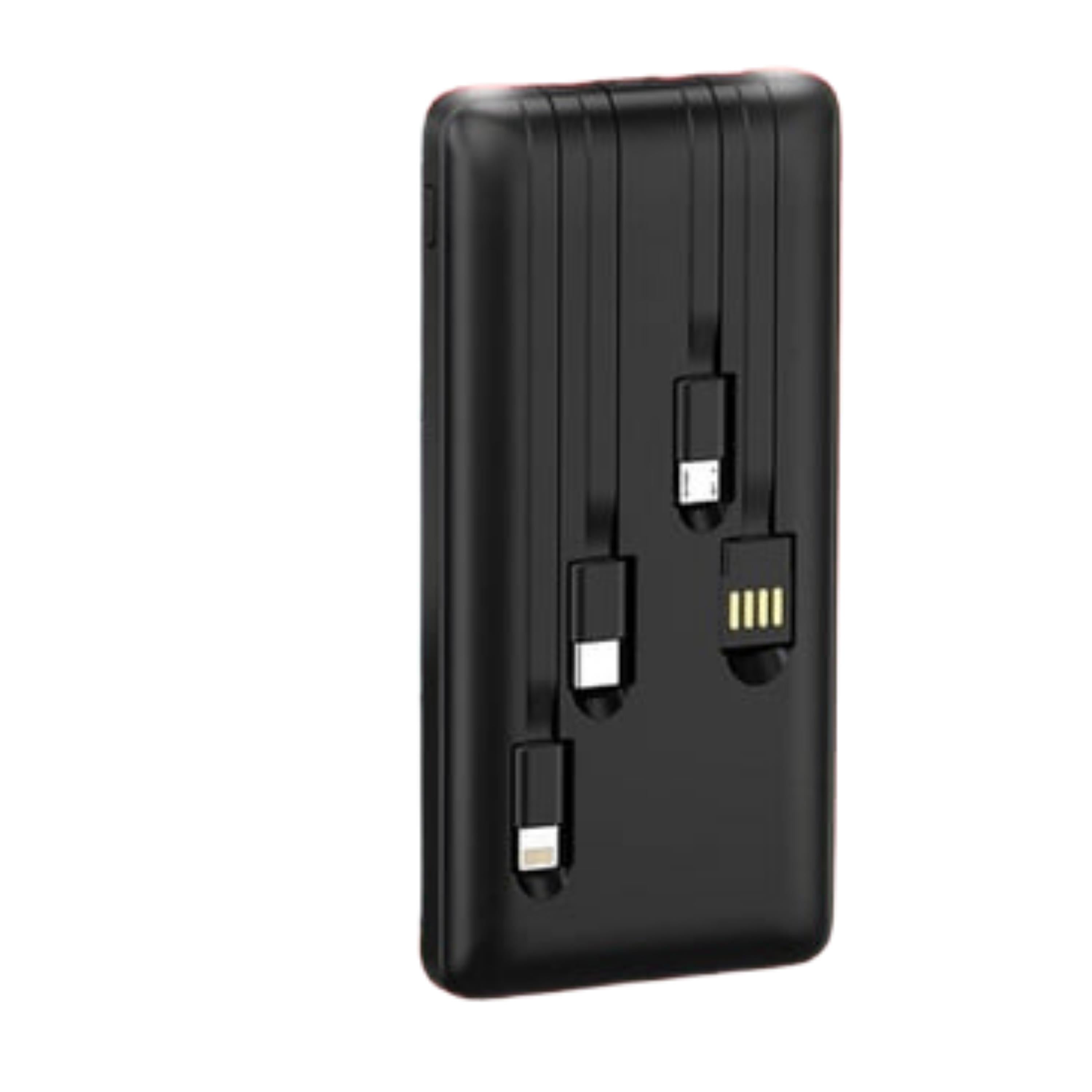 20.000 Mah Siyah Taşınabilir Çok Kablolu 4 Çıkışlı Dijital Göstergeli Powerbank