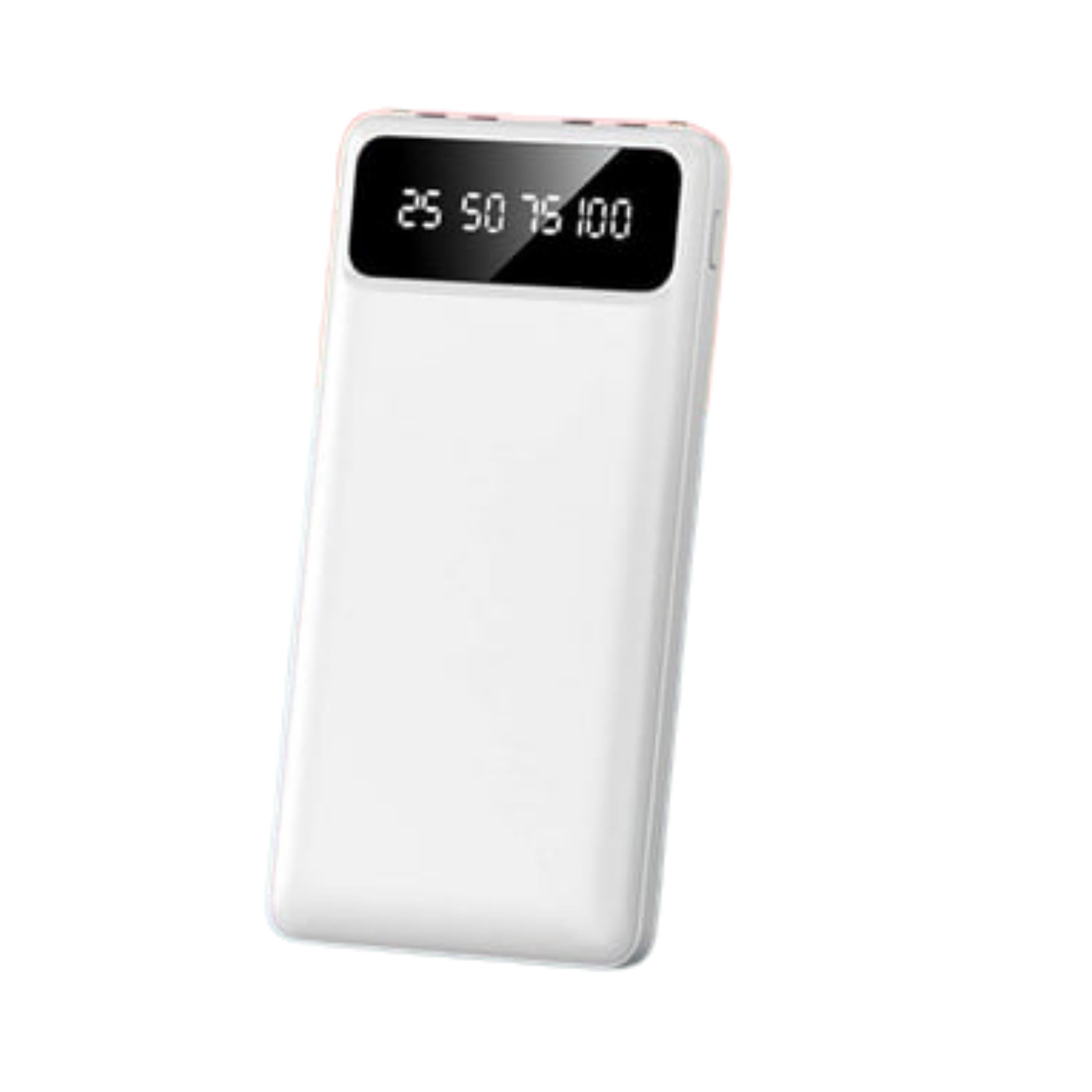 20.000 Mah Beyaz Taşınabilir Çok Kablolu 4 Çıkışlı Dijital Göstergeli Powerbank