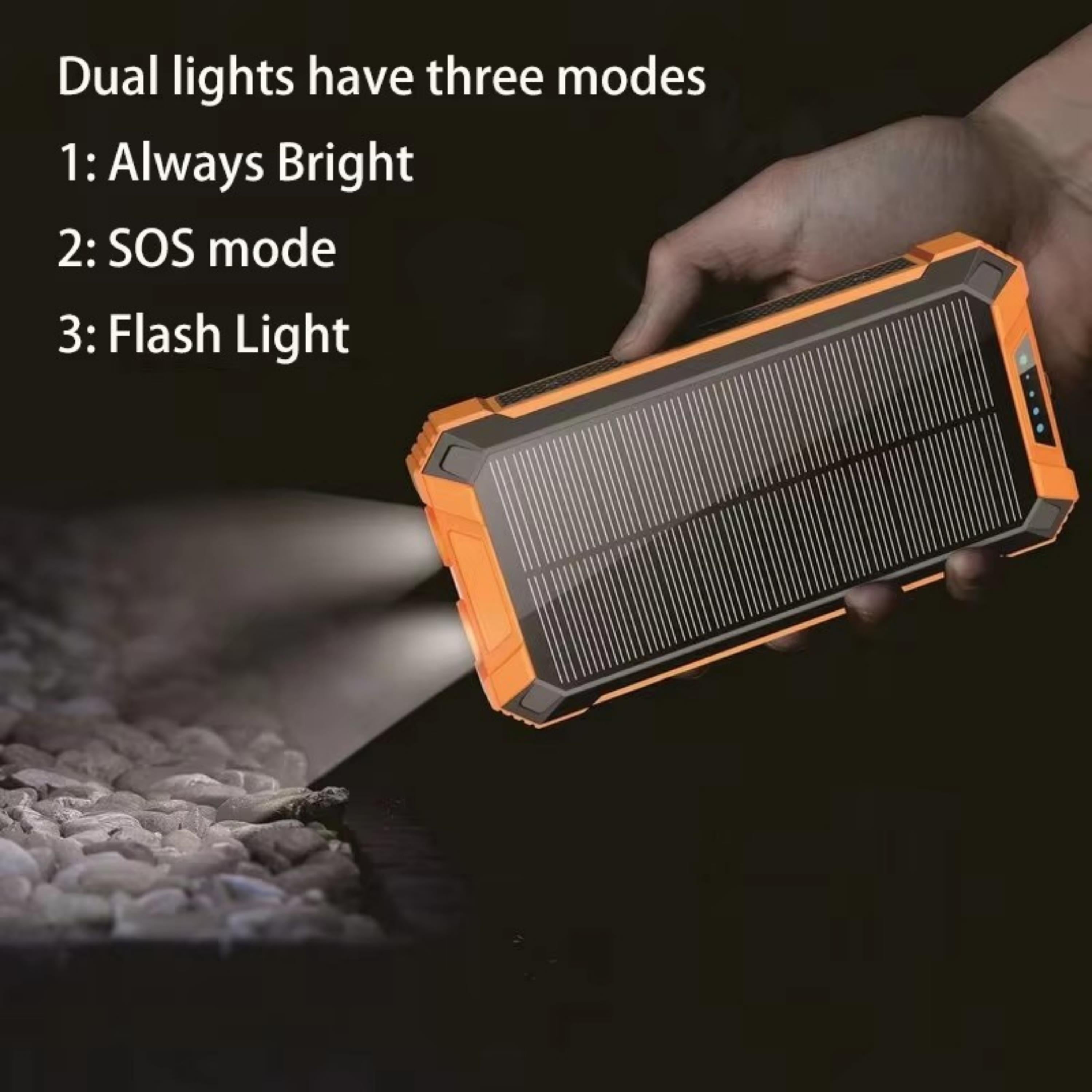20.000 Mah Kablosuz Şarjlı Powerbank Güneş Enerjili Fenerli Hızlı Şarj Taşınabilir Harici Batarya 4 Çıkışlı Magesafe Powerbank 
