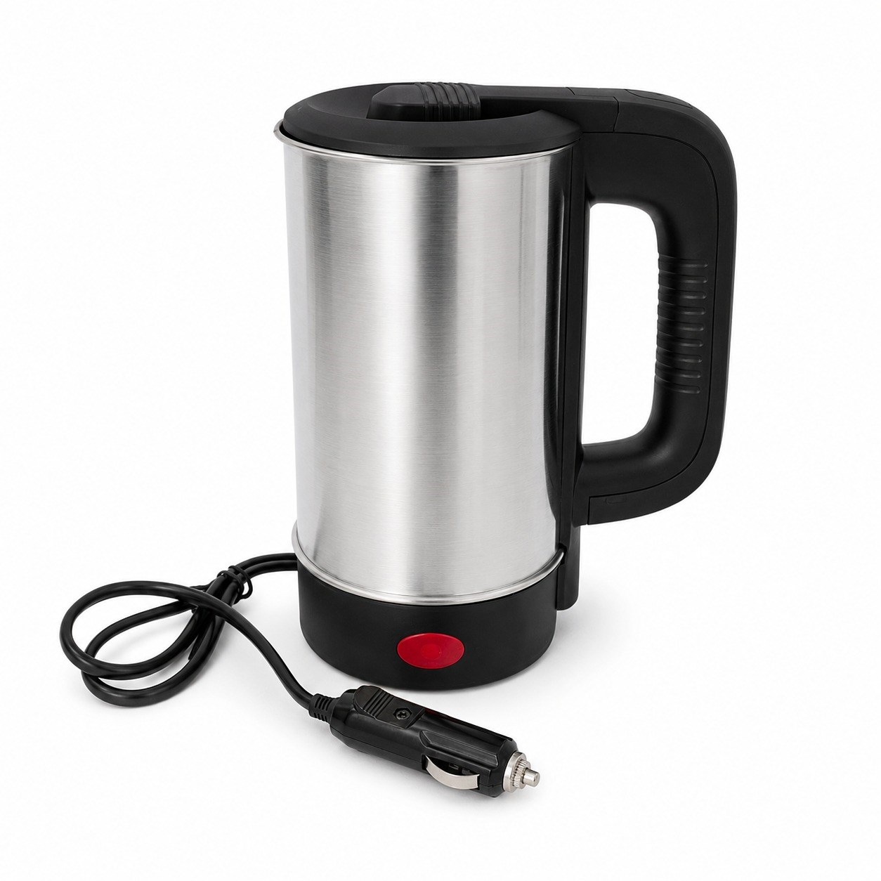 24V 800 ml Araç İçi Çakmaklık Girişli Paslanmaz Çelik Su Isıtıcı Kettle Otomatik Kapanma ve Kuru Kaynama Koruması