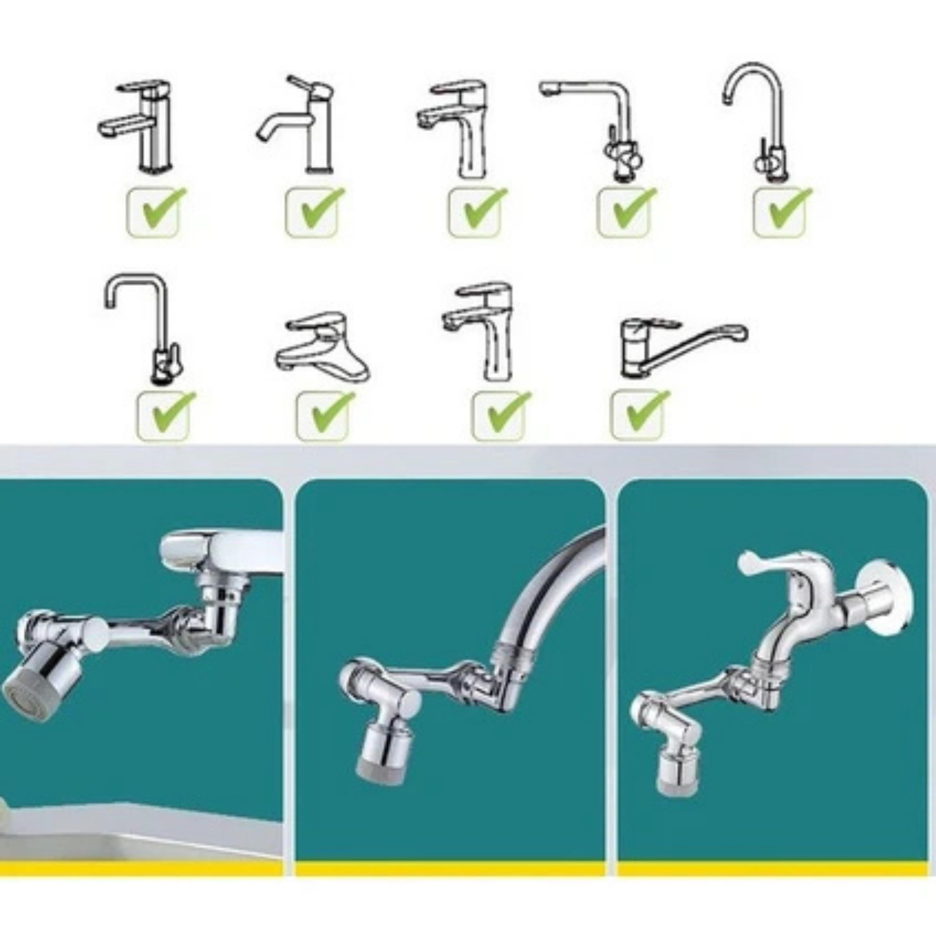 360 Derece Döner 1080 Derece Döner Musluk Başlığı Kireç Önleyici Musluk Başlığı