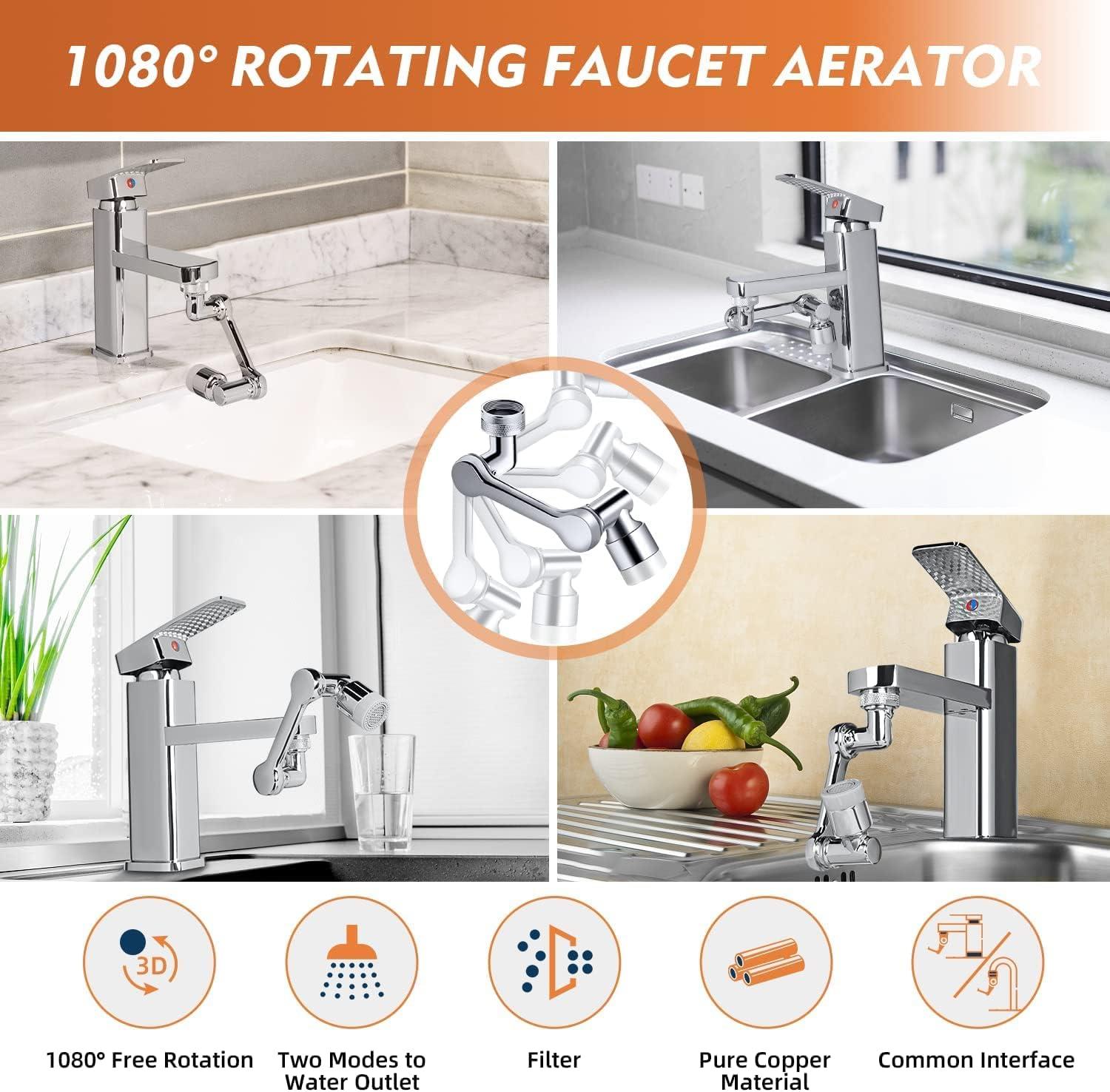 360 Derece Döner 1080 Derece Döner Musluk Başlığı Kireç Önleyici Musluk Başlığı