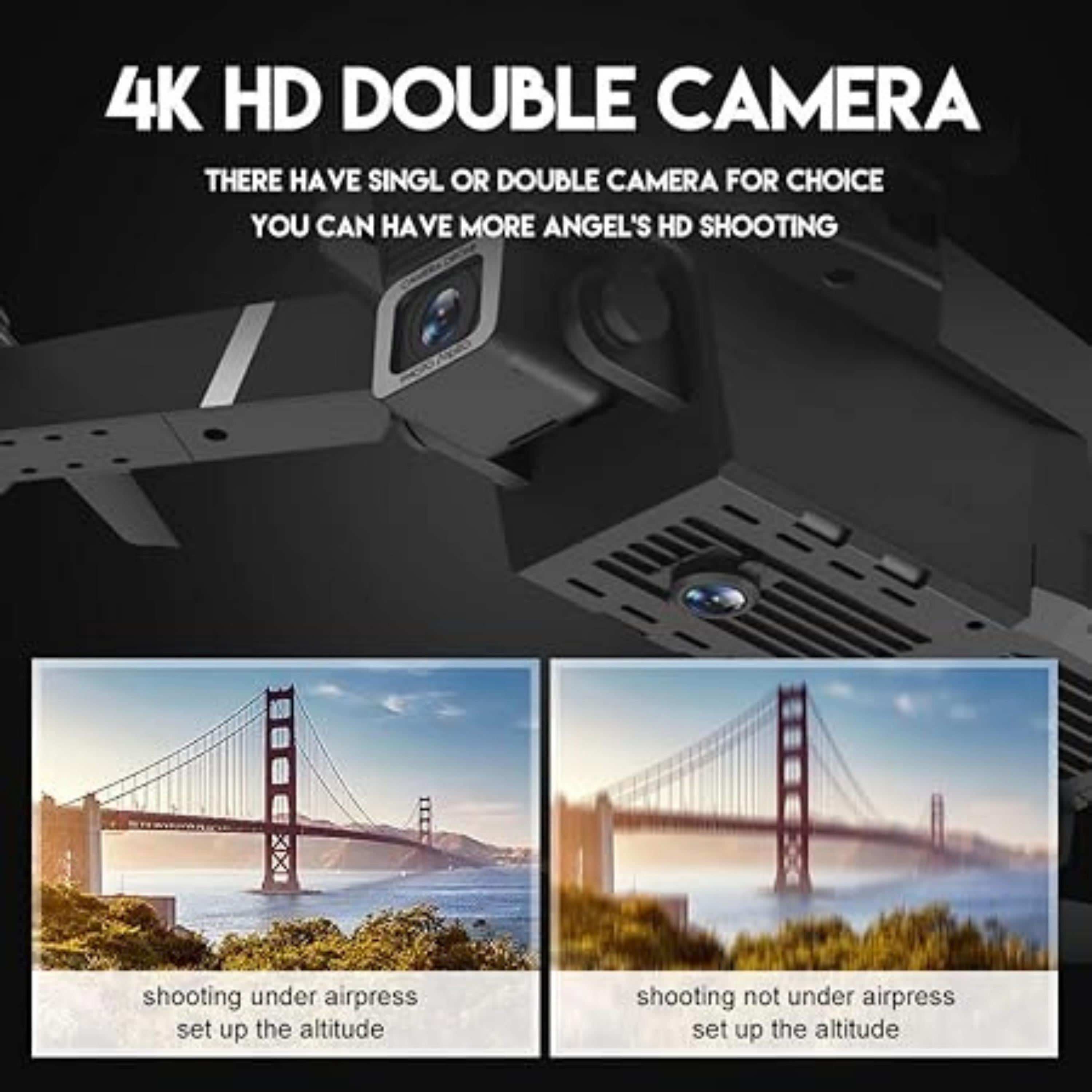 4K Çift Hd Kameralı Katlanabilir Mini Drone