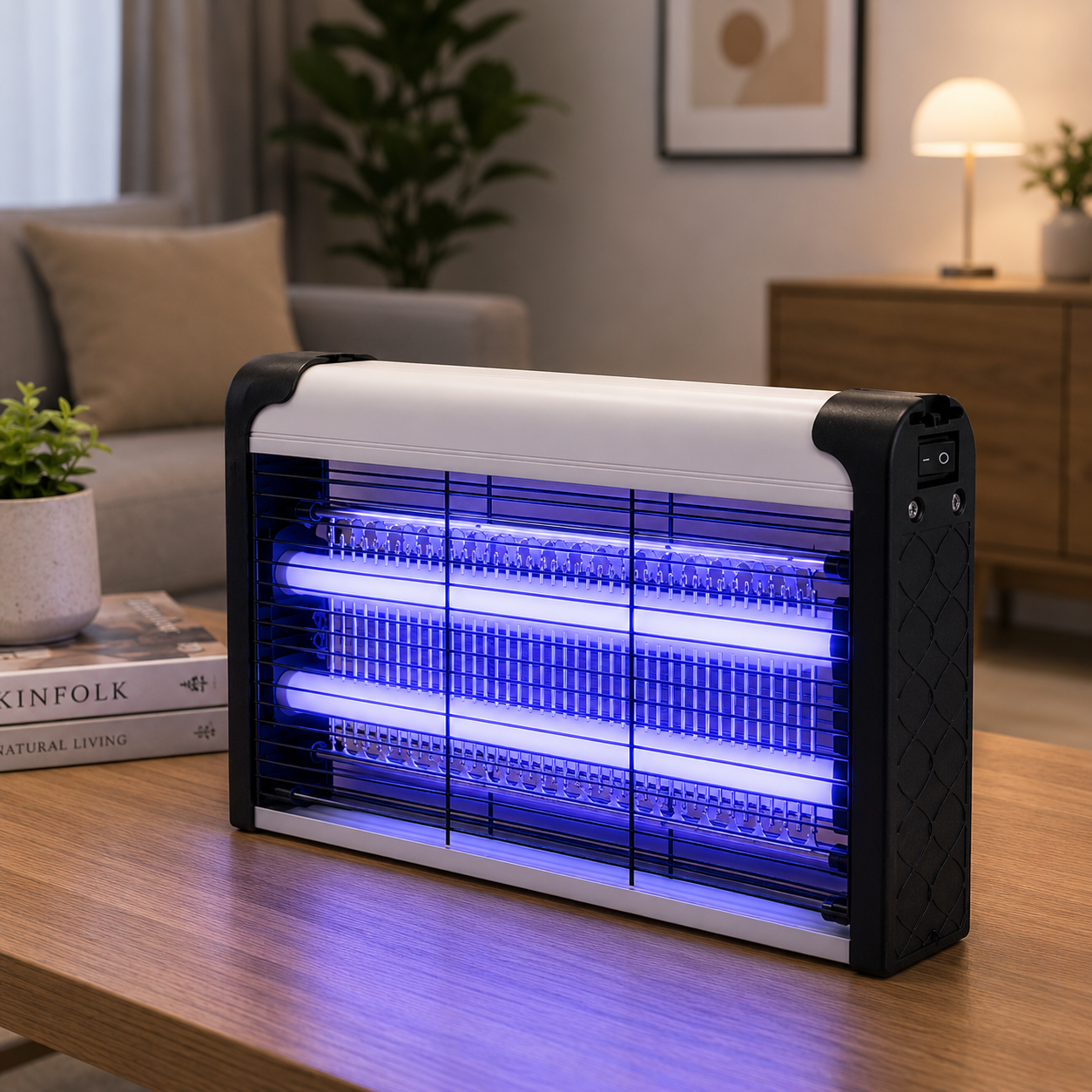 4W Elektrikli UV Mavi Işıklı Sinek ve Sivrisinek Öldürücü LED 30 m² Etkili Asılabilir Masaüstü Böcek Kovucu
