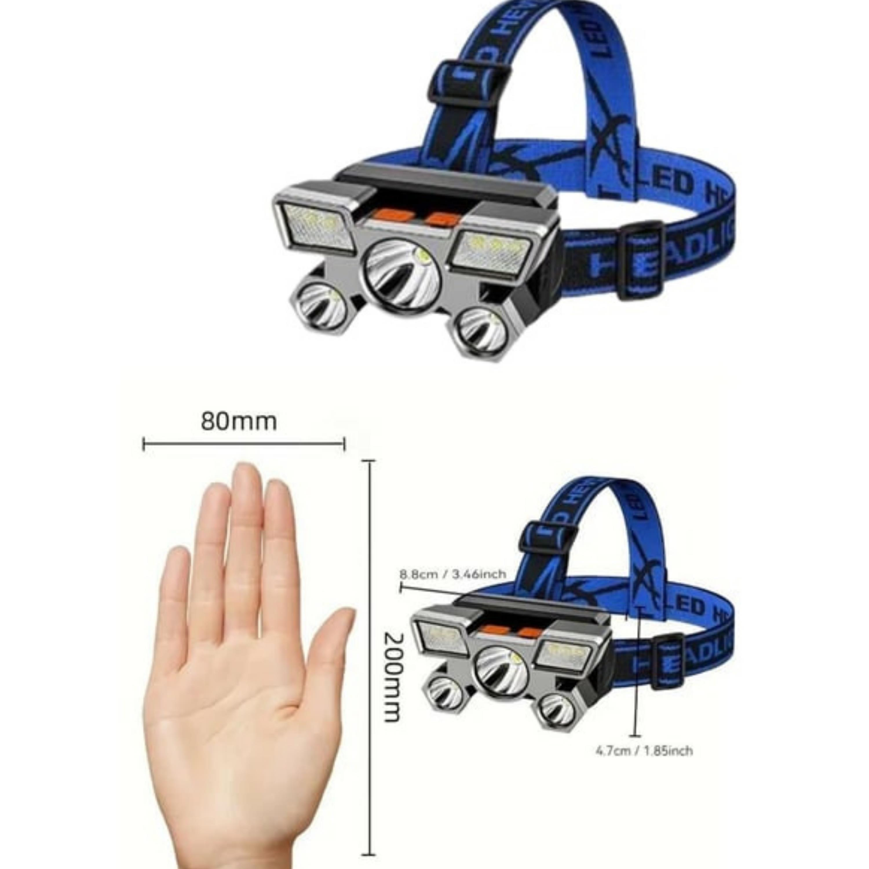 5 Ledli Usb Şarjlı Kafa Lambası