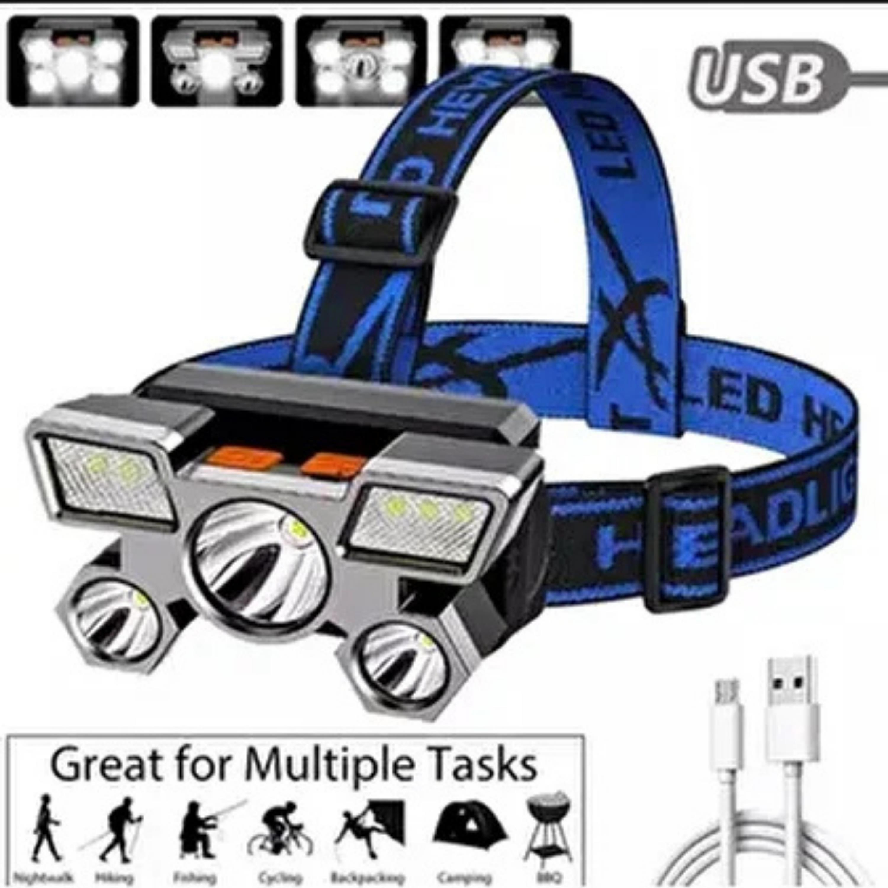 5 Ledli Usb Şarjlı Kafa Lambası